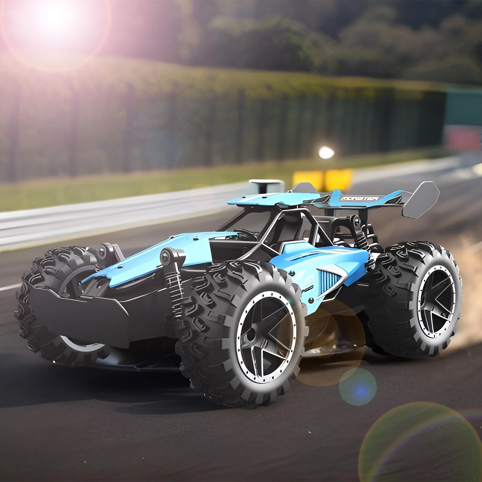 Pmgud Ferngesteuertes Auto, 2,4 GHz 1:18 Proportional 2WD 20+ km/h Hobby Offroad Monster RC Truck, wasserdichte RC Truggy RTR Geländegängig Spielzeug-blau - Image 6