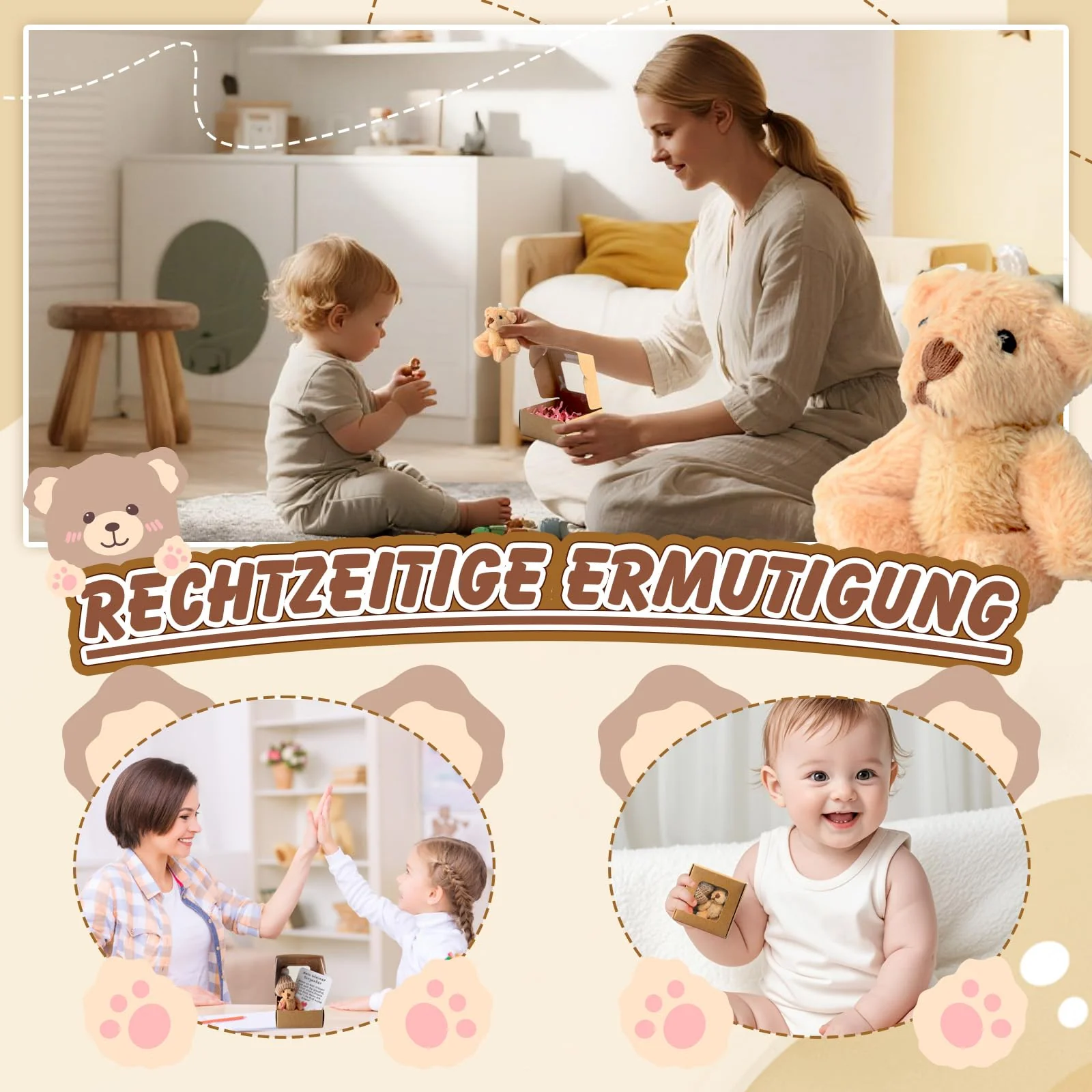 Pocket Hug Positive Mini-Teddybär, Bär In Einer Box Mini-Plüsch Figuren Lustige Teddy-bär Puppe Sorgenbär-Umarmung in Einer Box Kleines Tier Mit Inspirierender Karte für Frauen Babyparty Freunde - Image 6