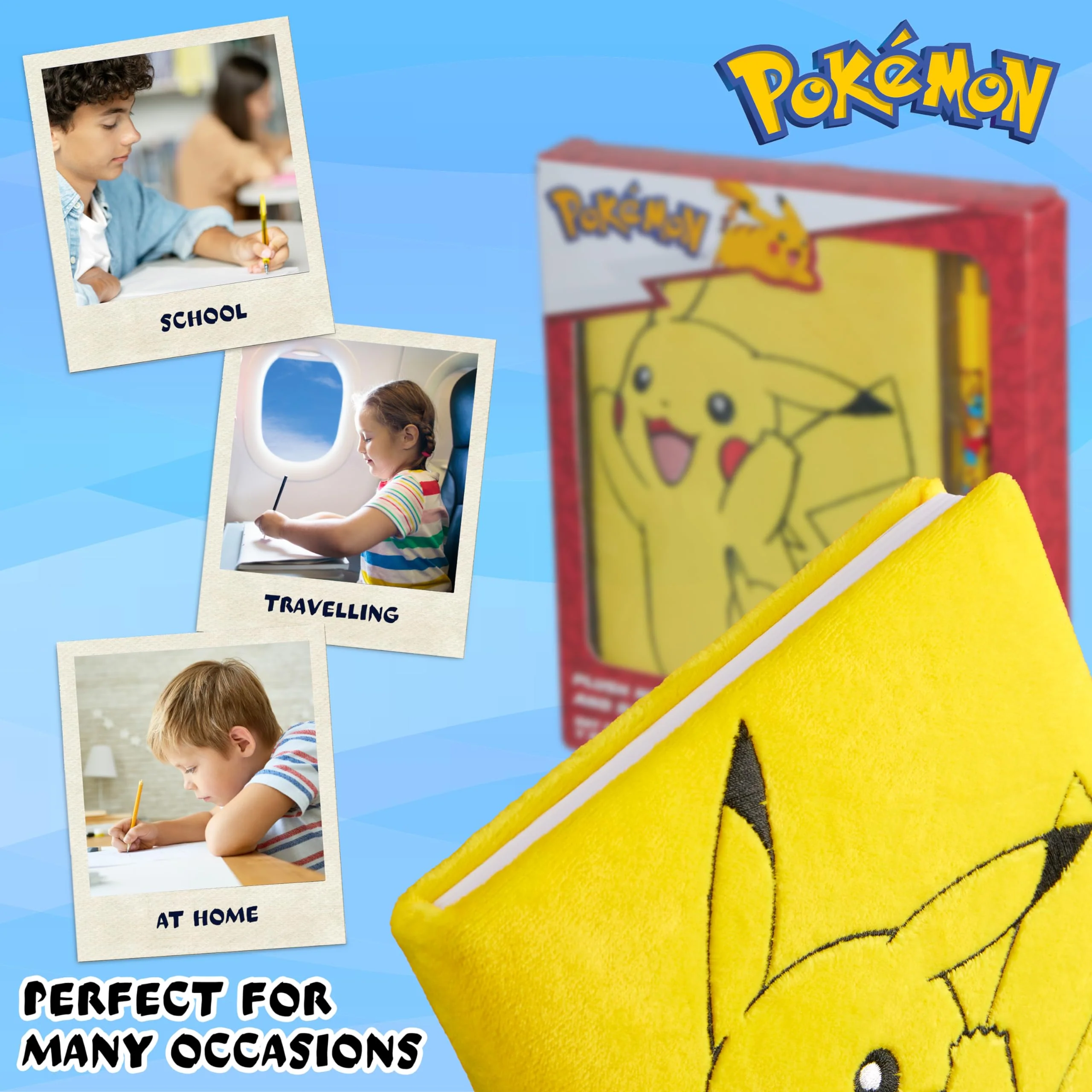 Pokemon Notizbuch und Kugelschreiber Kinder Schreibwaren Set Tagebuch Pikachu Schule Zubehör Anime Geschenke für Jungs und Mädchen (Gelb Notizbuch Set) - Image 4