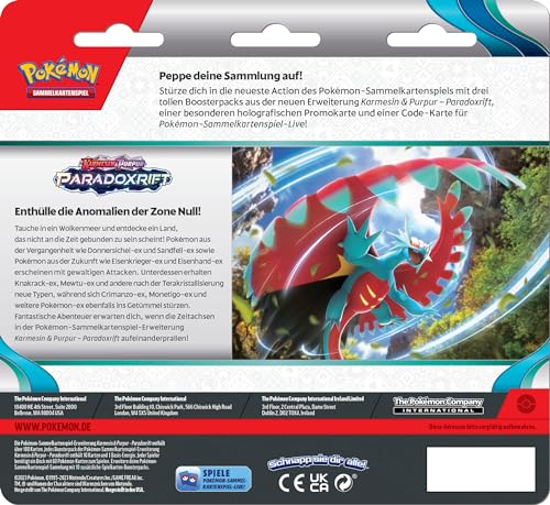 Pokémon-Sammelkartenspiel: 3er-Pack (Kolowal) Karmesin & Purpur – Paradoxrift (3 Boosterpacks & 1 holografische Promokarte) - Image 4