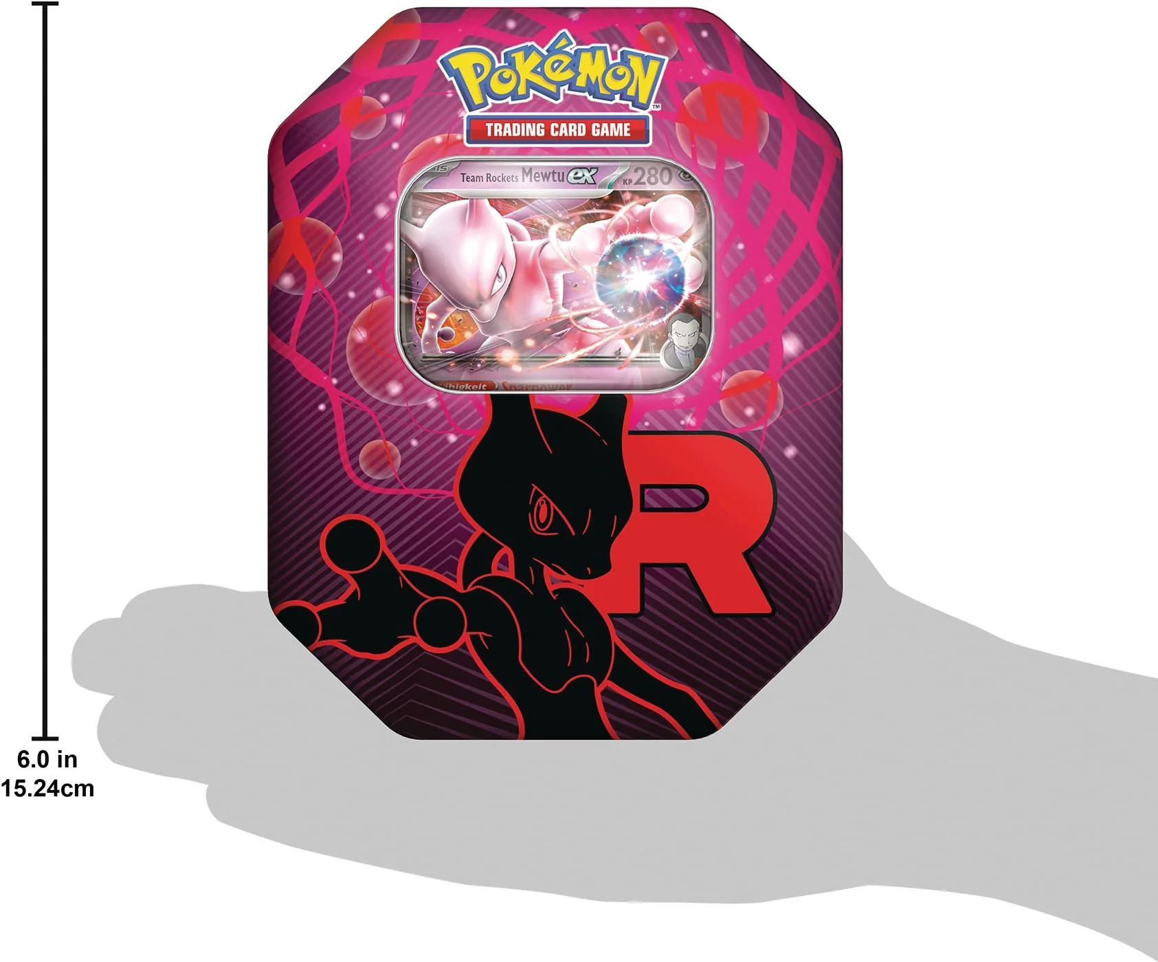 Pokémon-Sammelkartenspiel: Tin-Box Team Rocket – Mewtu-ex (1 holografische Promokarte & 4 Boosterpacks) - Image 4