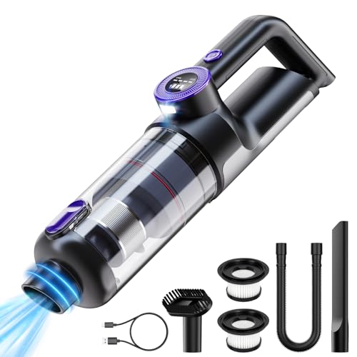 ponoseu Brushless Handstaubsauger Akku 18000Pa, Bürstenlos Handsauger Kabellos, Handstaubsauger Auto Handheld Vacuum Cleaner für Auto, Haus, Tierhaare, 64000rpm - Image 2