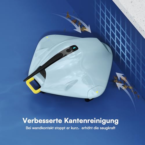 PoolMr Poolroboter Kabellos Poolsauger Akku 40W Power & 90 Min Laufzeit - Saugroboter Pool Mit Doppelfiltersystem & Hindernis-Überwindung für Ebene Pools Bis 149 ㎡ Reinigt Effektiv Blätter & Schlamm - Image 6