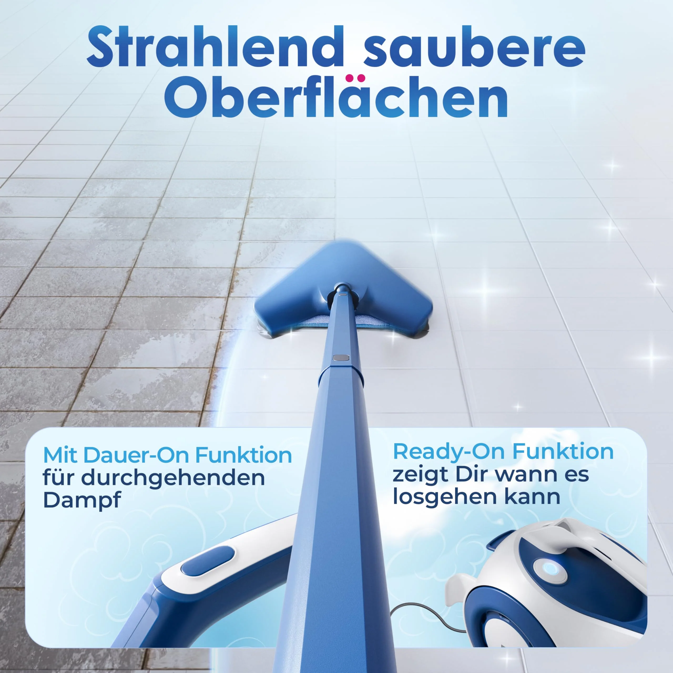 Primavella Dampfreiniger Don Vito – Leistungsstarker Steam Cleaner für Boden, Polstermöbel & Bad – Reiniger Dampf mit 3,5 Bar - 16x Zubehör für Fugen & Sofa – Vielseitige Dampfmaschine - Image 3