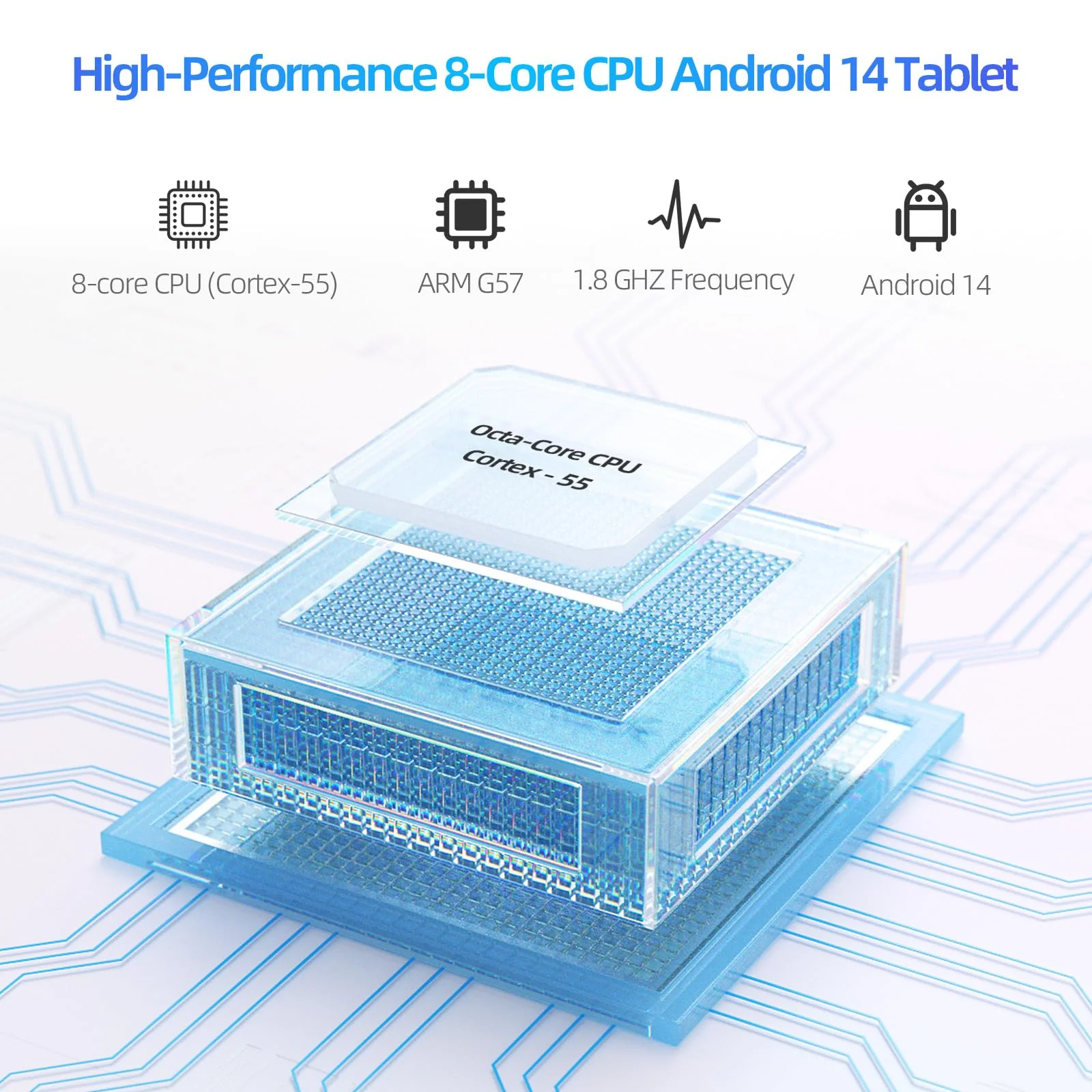 PRITOM 7 Zoll Android 14 Tablet PC mit 8GB RAM 64 GB ROM, 1024GB Expand, 8-Core, 5G WiFi, Dual Kamera, Bluetooth, 7" Tablet mit Schutzhülle - Image 4