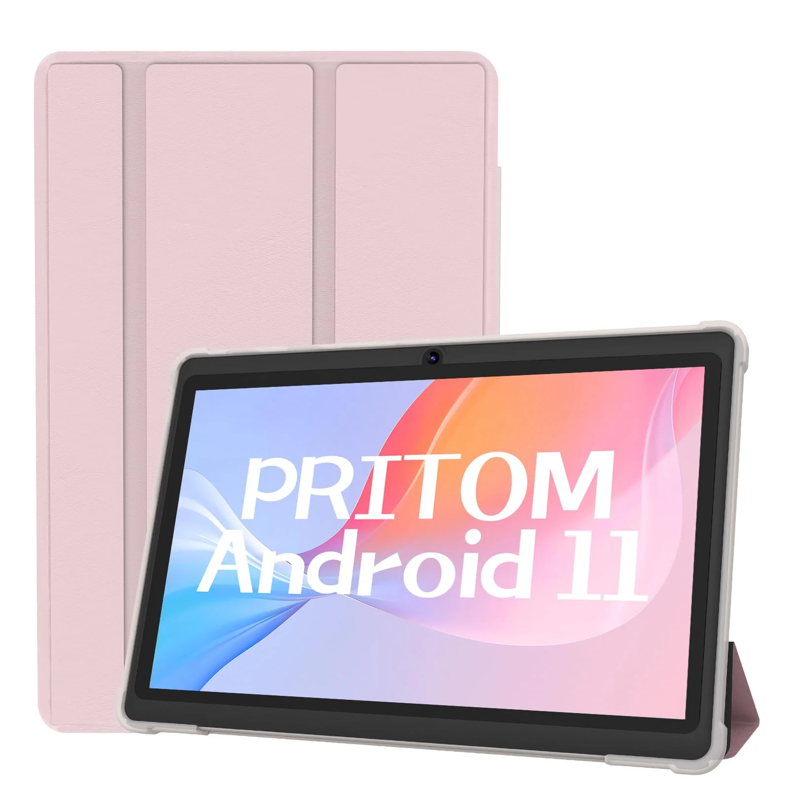 PRITOM 7-Zoll-Tablet Android 11, 4 GB (2+2 erweitern), 32 GB, (erweiterbar um 128 GB) Tablet-PC mit Quad-Core-Prozessor, 3500 mAh, HD-IPS-Display, Doppelkamera, WLAN, Bluetooth