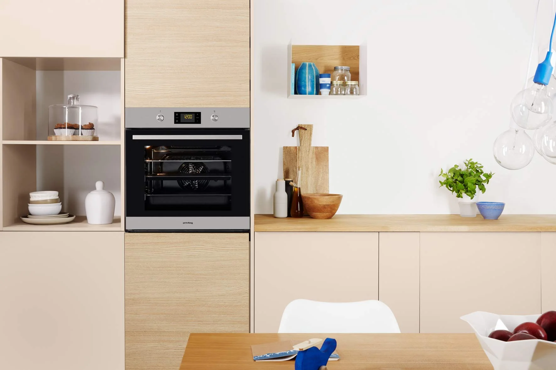 Privileg PBWR6 OH5V2 IN Einbau-Backofen /A+/71 L/Hydrolyse-Reinigungsfunktion/Backauszug mit 2 Ebenen/Multifunktions-Umluftbackofen mit 7 Funktionen /Edelstahl/Turn&Go/Click&Clean,Schwarz,Edelstahl - Image 7