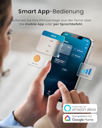 Pro Breeze™ 4-in-1 Mobile Klimaanlage mit 9000 BTU - Luftkühler, Ventilator, Luftentfeuchter, Nachtmodus - Klimagerät mit Energieklasse A, Fensterabdichtung Set, Fernbedienung und 24h Timer - Image 3