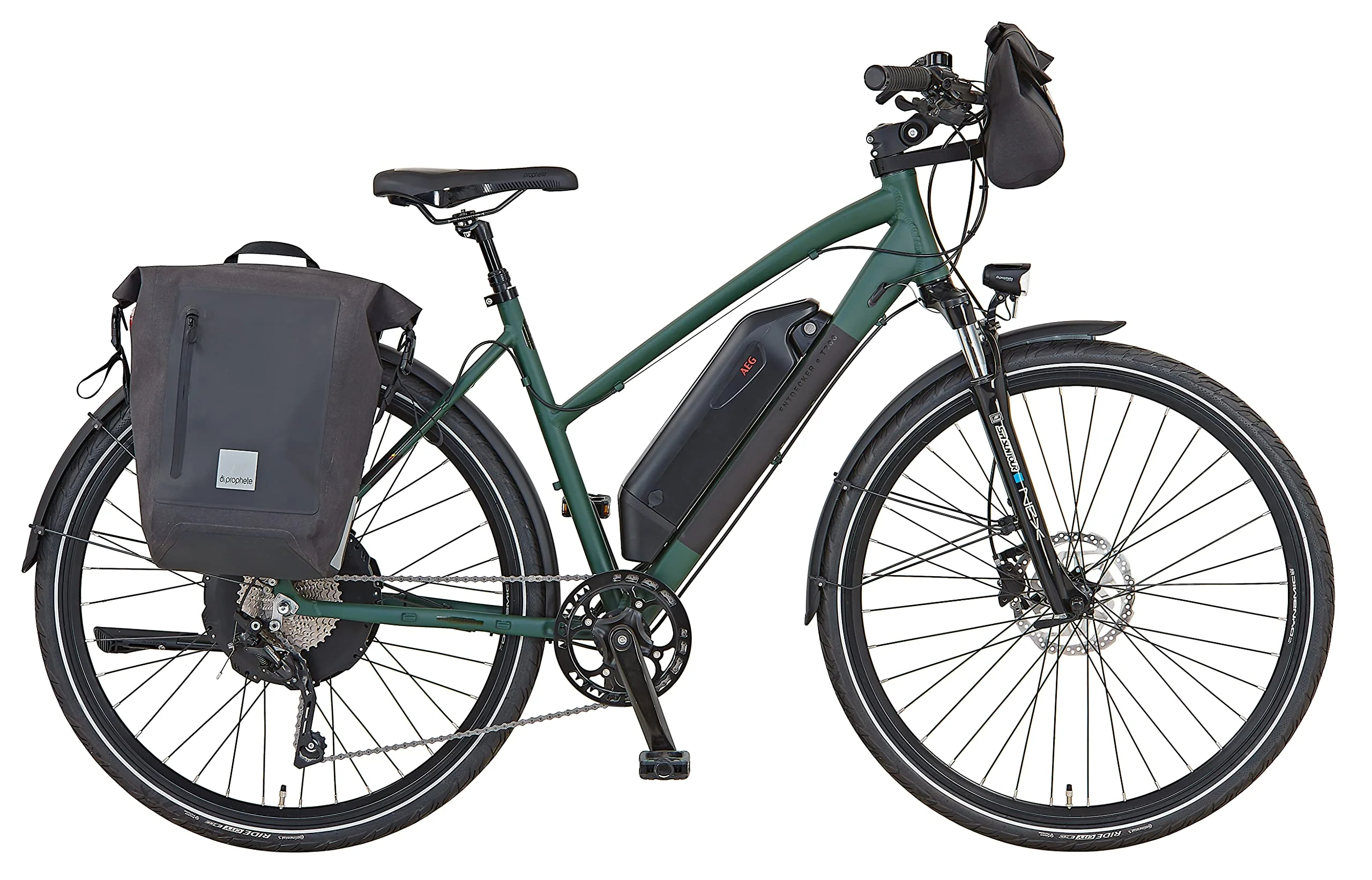 Prophete Entdecker E-Bike eT300 | Erwachsene Elektrofahrrad Damen/Herren/Unisex | Pedelec Trekking 28" mit Hinterradmotor | 10-Gang Kettenschaltung | Matt Grün / Olivgrün - Image 10