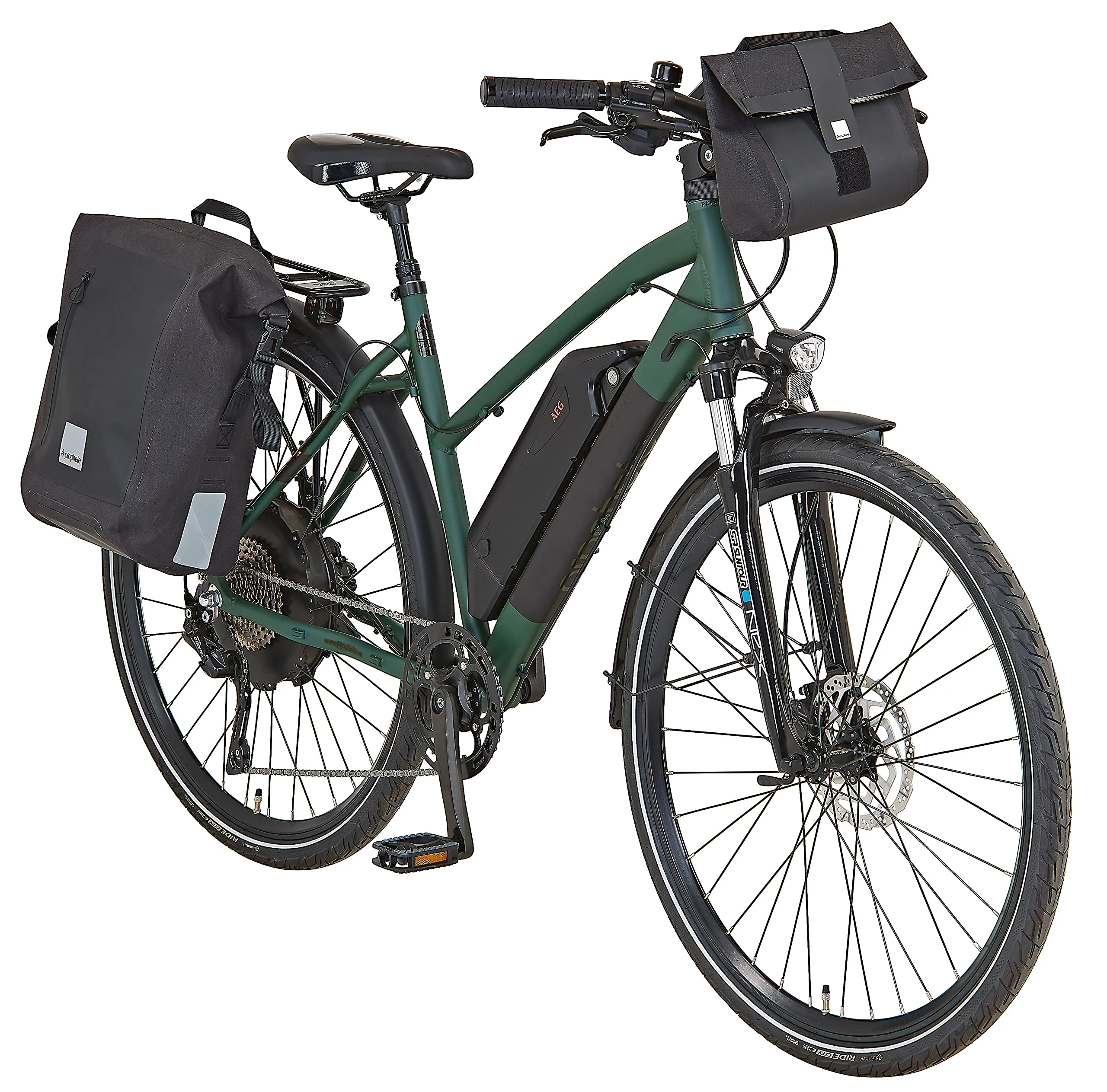 Prophete Entdecker E-Bike eT300 | Erwachsene Elektrofahrrad Damen/Herren/Unisex | Pedelec Trekking 28" mit Hinterradmotor | 10-Gang Kettenschaltung | Matt Grün / Olivgrün - Image 8