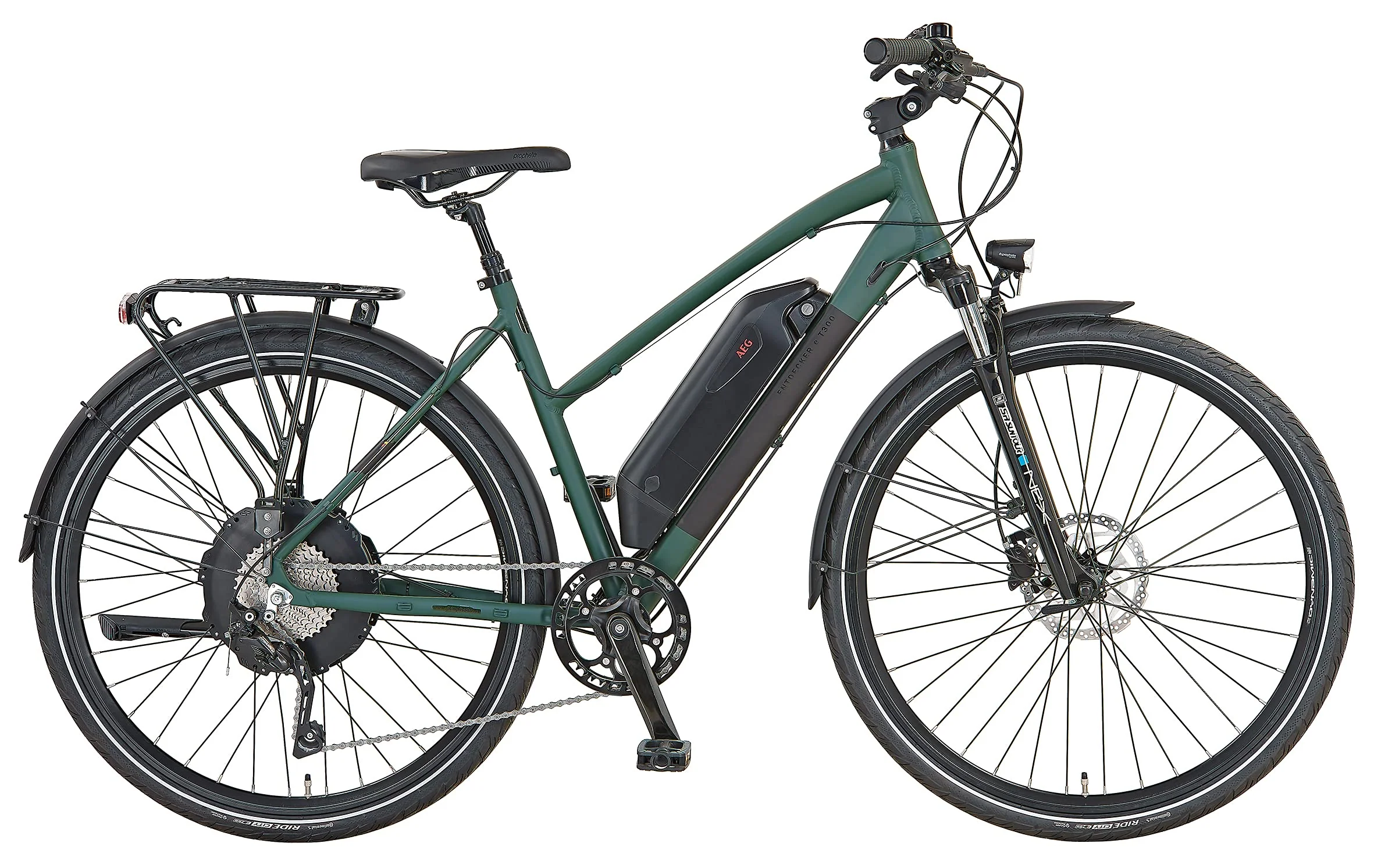 Prophete Entdecker E-Bike eT300 | Erwachsene Elektrofahrrad Damen/Herren/Unisex | Pedelec Trekking 28" mit Hinterradmotor | 10-Gang Kettenschaltung | Matt Grün / Olivgrün - Image 9