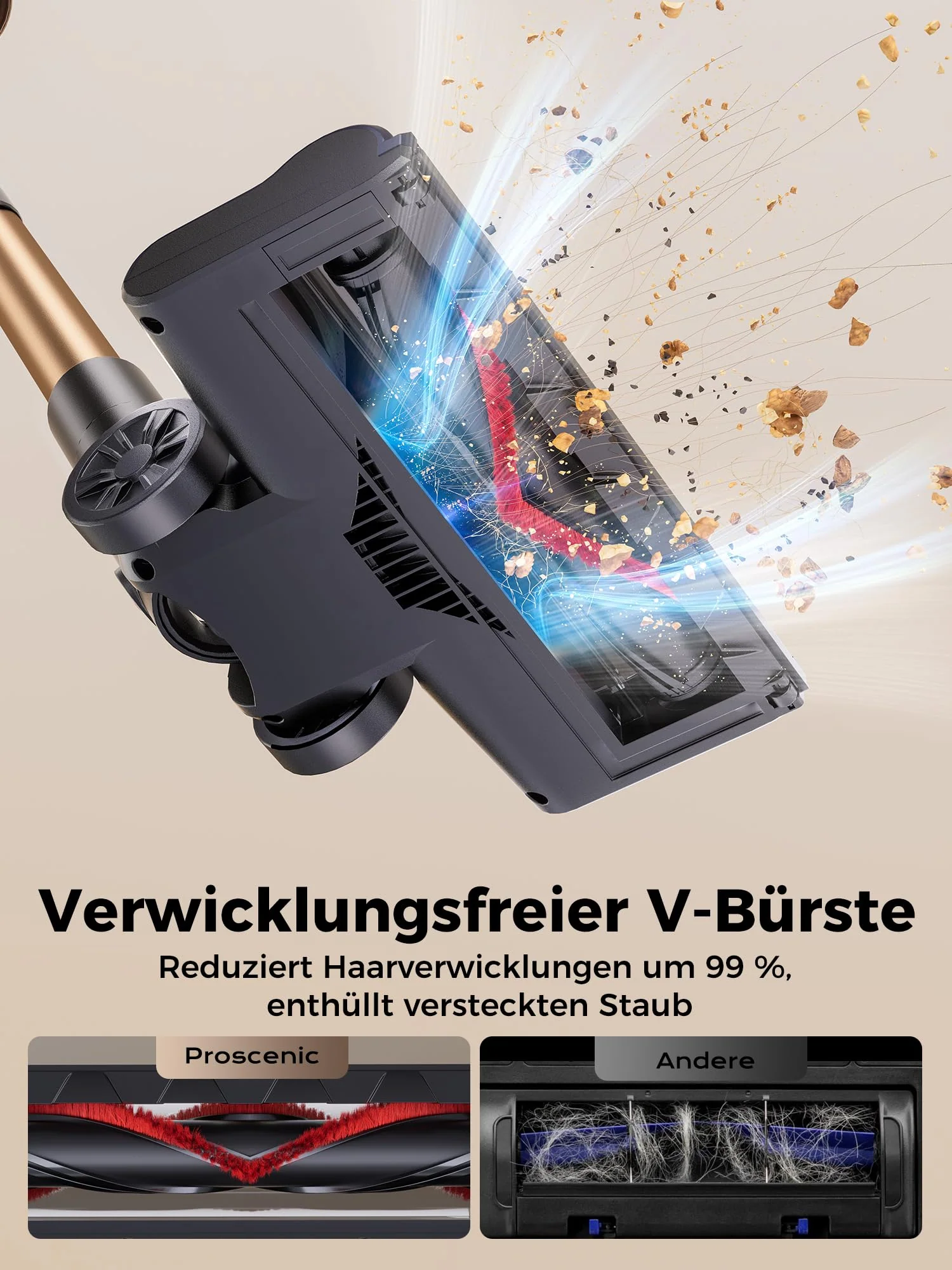 Proscenic P11 Ultra Staubsauger Kabellos, Leichter Selbststehend 40Kpa 40Min Akku Staubsauger mit Touchscreen Grün Licht Anti-Tangle, Stielstaubsauger für Teppich Hartböden Vorhang Auto Haustierhaare - Image 11