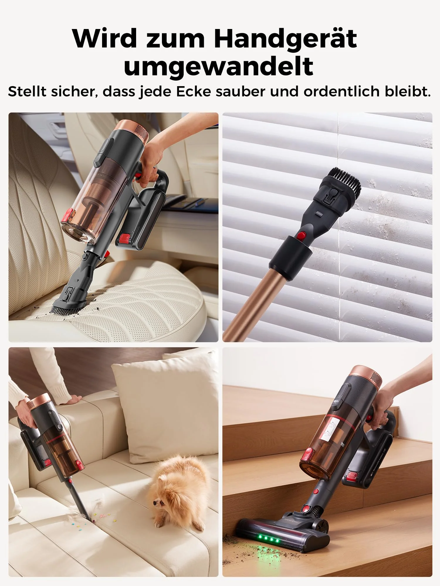 Proscenic P11 Ultra Staubsauger Kabellos, Leichter Selbststehend 40Kpa 40Min Akku Staubsauger mit Touchscreen Grün Licht Anti-Tangle, Stielstaubsauger für Teppich Hartböden Vorhang Auto Haustierhaare - Image 3
