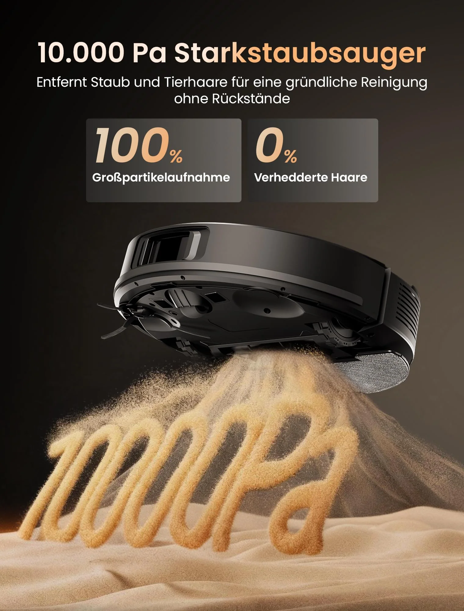 Proscenic Q20Plus Saugroboter mit Wischfunktion, 10000Pa 200min Staubsauger Roboter mit Beutellose Entleerungsstation, 3-in-1 Saug und Wischroboter für Tierhaare, Teppiche, Hartböden, Schwarz - Image 11