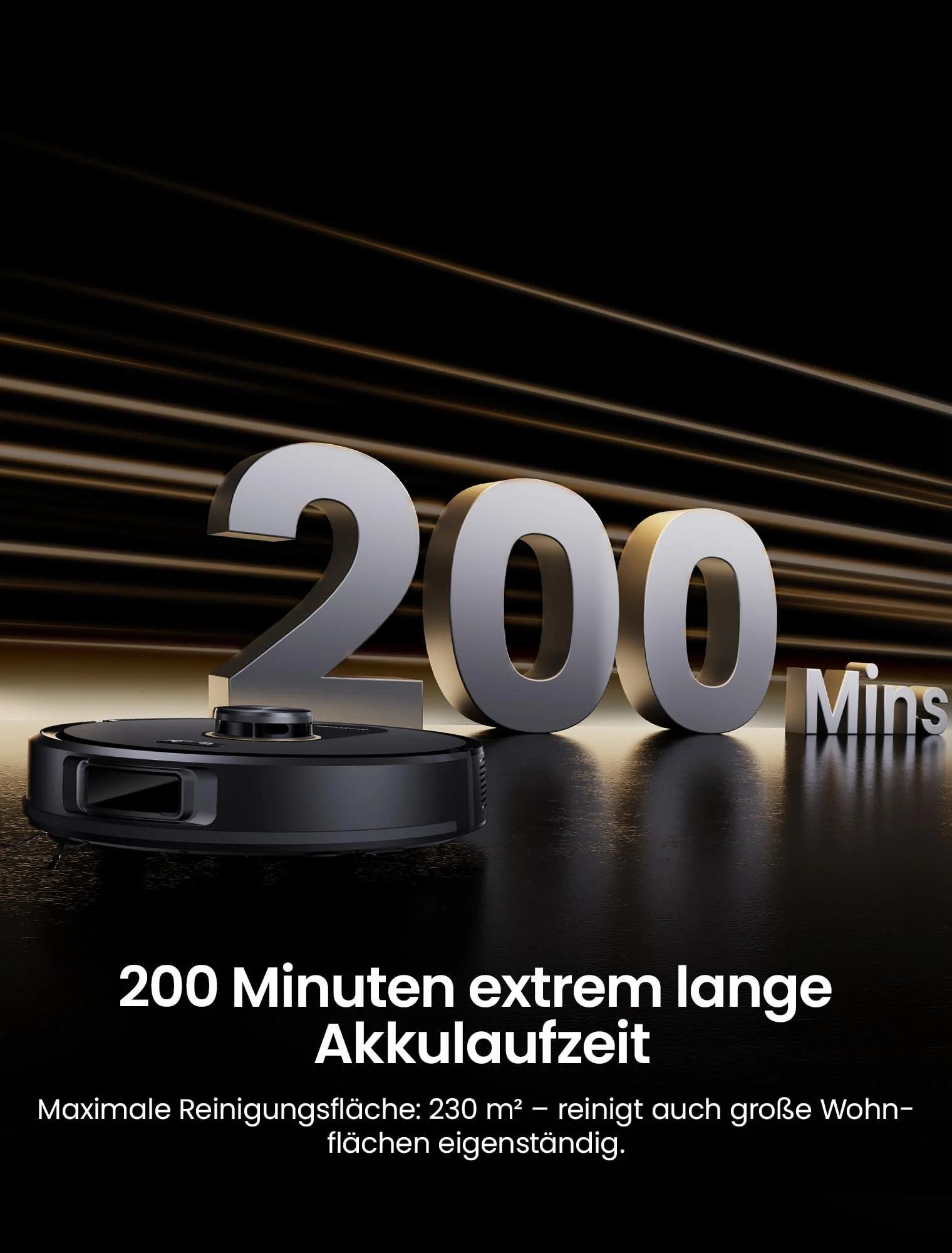 Proscenic Q20Plus Saugroboter mit Wischfunktion, 10000Pa 200min Staubsauger Roboter mit Beutellose Entleerungsstation, 3-in-1 Saug und Wischroboter für Tierhaare, Teppiche, Hartböden, Schwarz - Image 5