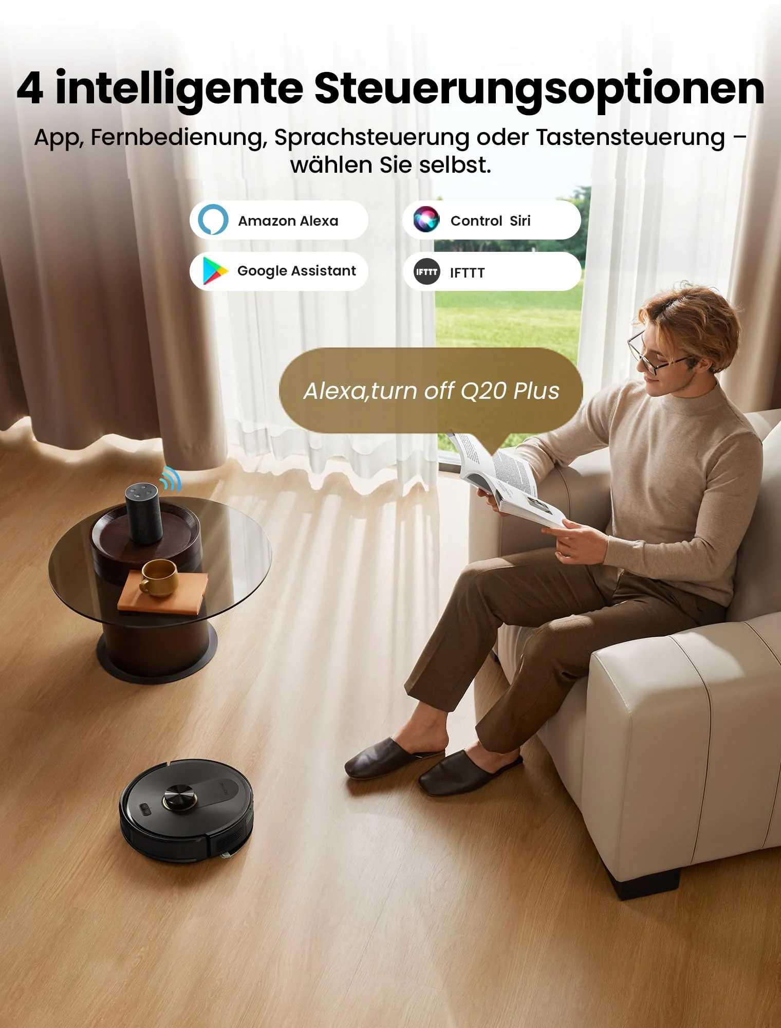 Proscenic Q20Plus Saugroboter mit Wischfunktion, 10000Pa 200min Staubsauger Roboter mit Beutellose Entleerungsstation, 3-in-1 Saug und Wischroboter für Tierhaare, Teppiche, Hartböden, Schwarz - Image 6