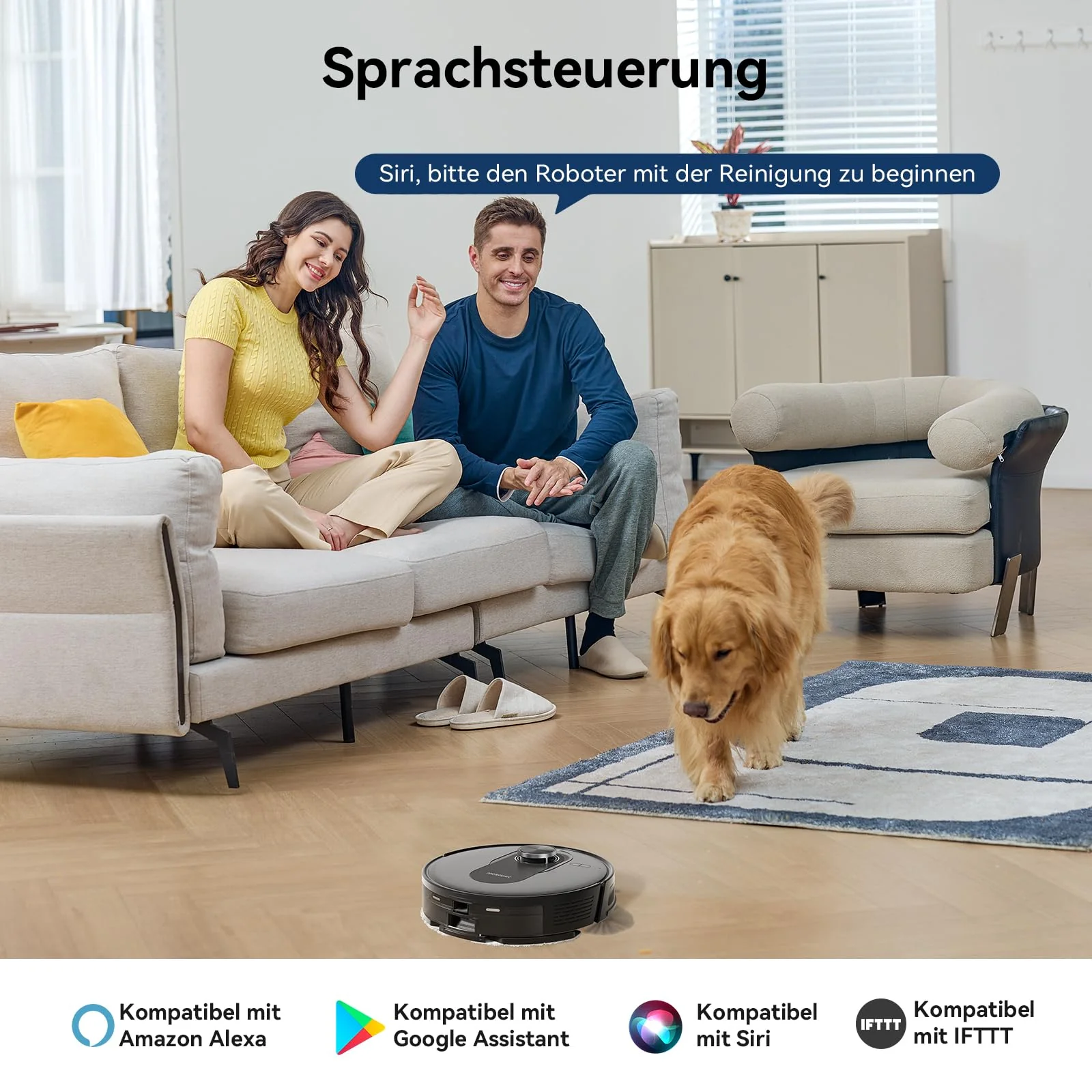 Proscenic Q8 Saugroboter mit Wischfunktion 5000Pa 200min Staubsauger Roboter Leistungsstark Laser Navigation mit 5 Karten, Steuerung über APP Alexa Siri IFTTT Google, für Böden Teppiche Tierhaare - Image 5