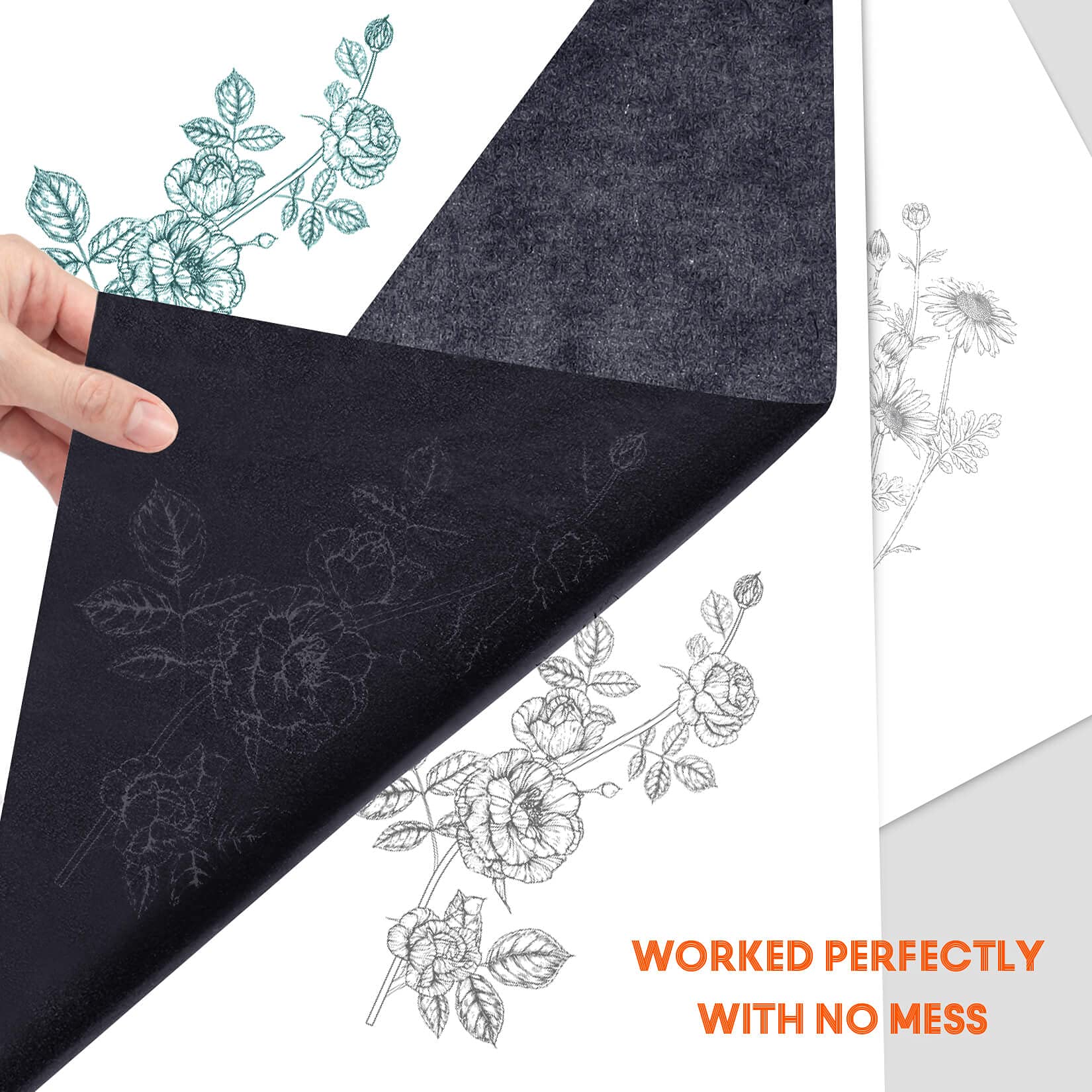 PSLER Kohlepapier zum Nachzeichnen von Graphit-Transferpapieren ¨C 30 St¨¹ck, schwarzes Graphitpapier zum Nachzeichnen von Zeichnungen auf Holzprojekten, Leinwand, Stoff, K¨¹nstlerA4, 21 x 30 cm - Image 6