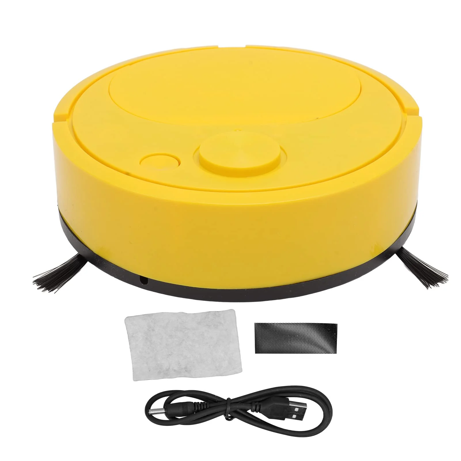 Pssopp Smart Sweeper Robot Staubsauger Mini Smart Sweeping Robot Automatische Kehrmaschine mit USB Aufladung für Steinböden Keramikfliesen Weiche Decken Marmorböden (Gelb)