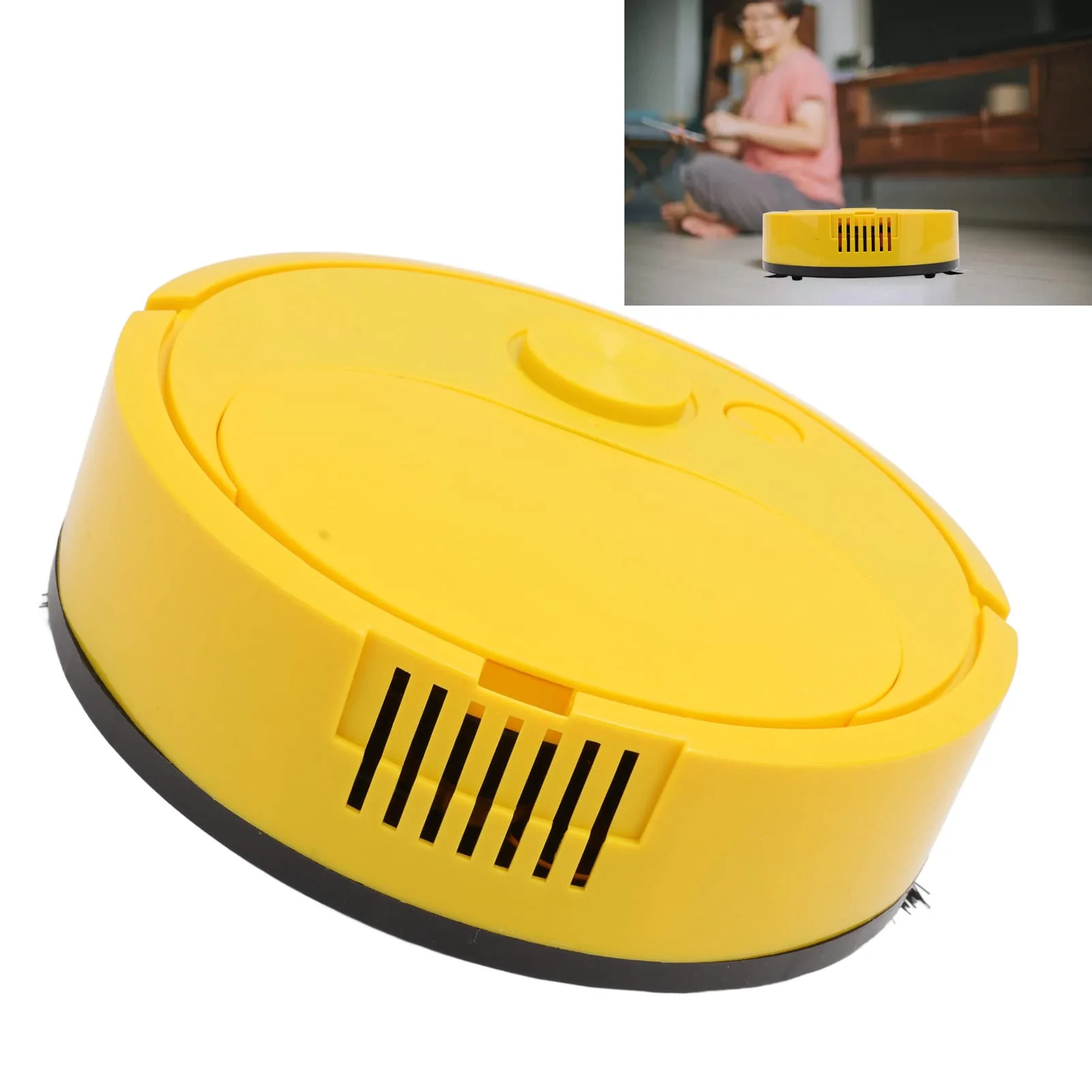 Pssopp Smart Sweeper Robot Staubsauger Mini Smart Sweeping Robot Automatische Kehrmaschine mit USB Aufladung für Steinböden Keramikfliesen Weiche Decken Marmorböden (Gelb) - Image 4
