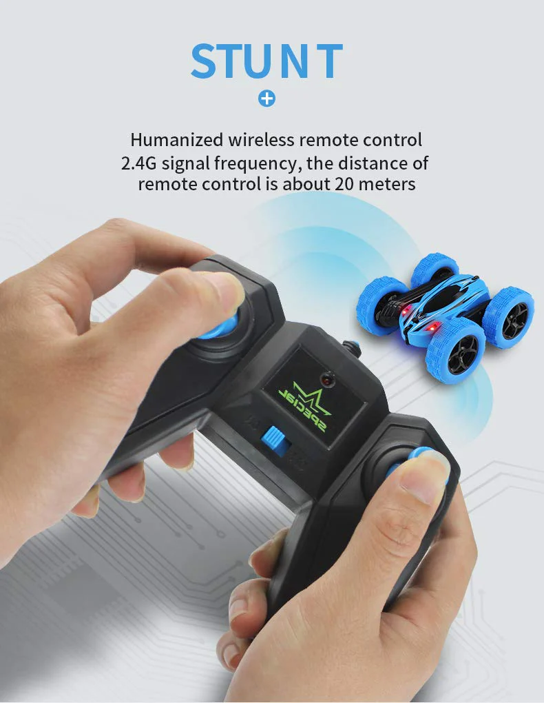 Pup Go 360° Spins Flips RC Stunt Car - Doppelseitiges 4WD Hochgeschwindigkeits 2.4GHz Fernbedienungs Rennwagenspielzeug für Kinder, 360-Grad Rollrotation mit LED Lichtern, Geschenk Jungen ab 3 Jahren - Image 3