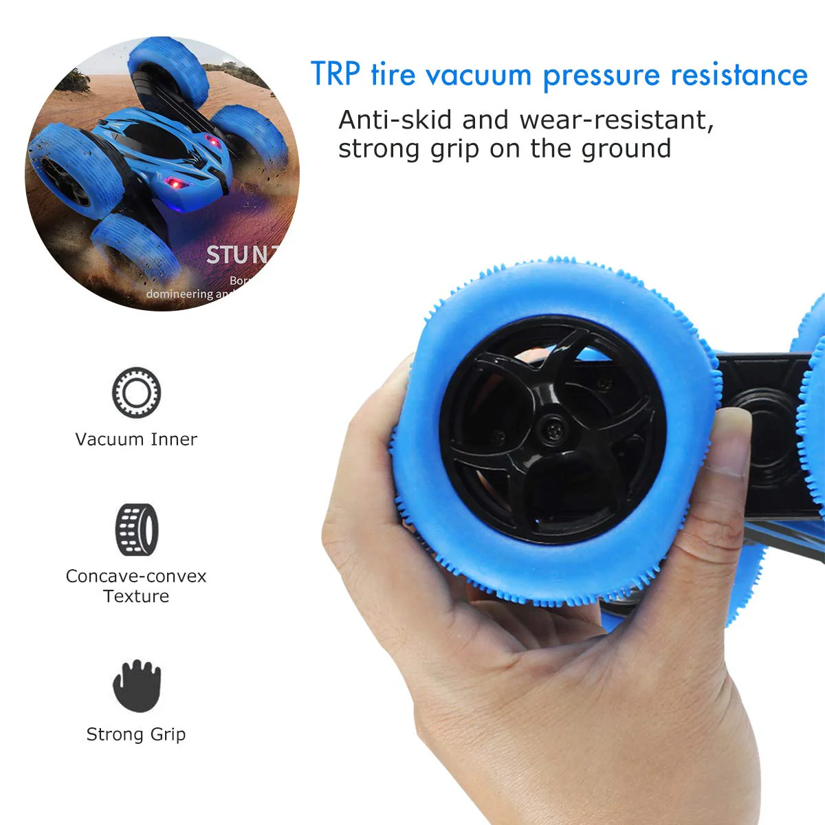 Pup Go 360° Spins Flips RC Stunt Car - Doppelseitiges 4WD Hochgeschwindigkeits 2.4GHz Fernbedienungs Rennwagenspielzeug für Kinder, 360-Grad Rollrotation mit LED Lichtern, Geschenk Jungen ab 3 Jahren - Image 4