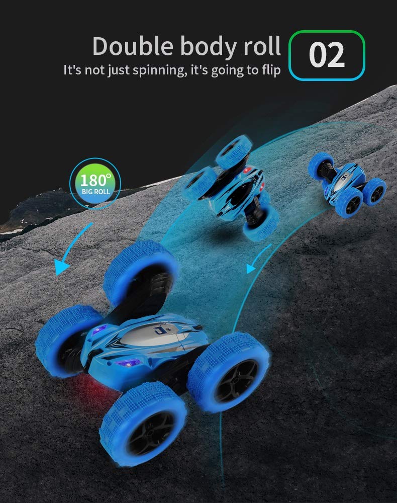 Pup Go 360° Spins Flips RC Stunt Car - Doppelseitiges 4WD Hochgeschwindigkeits 2.4GHz Fernbedienungs Rennwagenspielzeug für Kinder, 360-Grad Rollrotation mit LED Lichtern, Geschenk Jungen ab 3 Jahren - Image 5