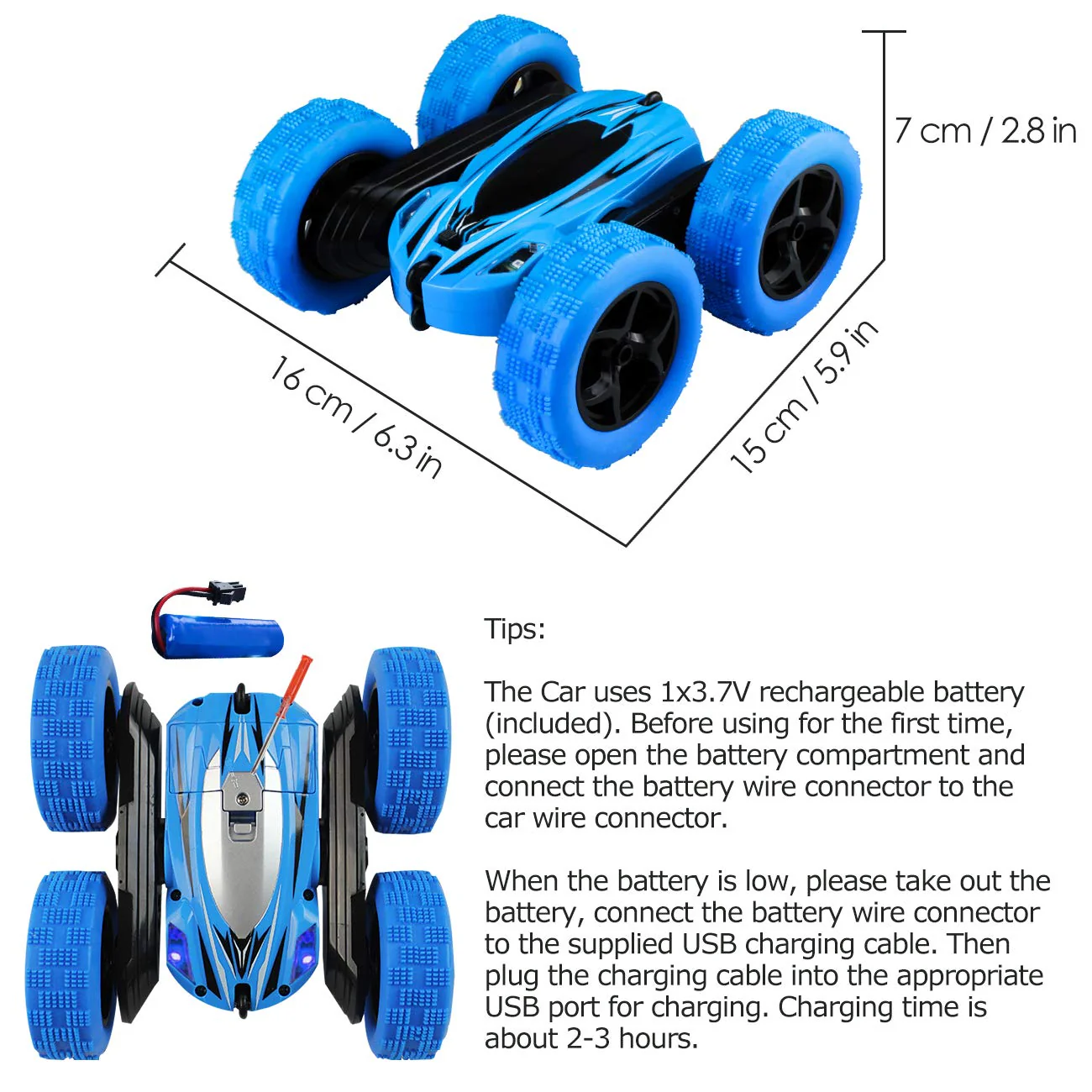 Pup Go 360° Spins Flips RC Stunt Car - Doppelseitiges 4WD Hochgeschwindigkeits 2.4GHz Fernbedienungs Rennwagenspielzeug für Kinder, 360-Grad Rollrotation mit LED Lichtern, Geschenk Jungen ab 3 Jahren - Image 9