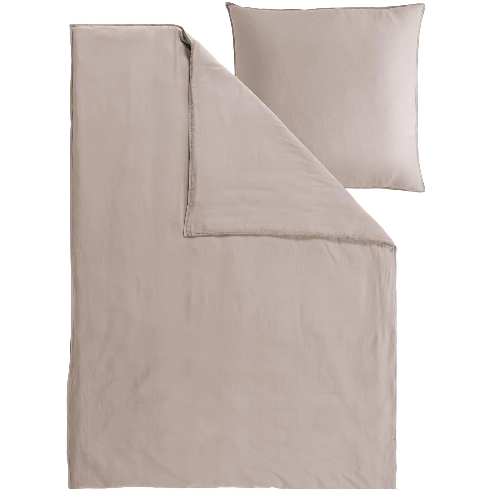 Pure Label Halbleinen Bettwäsche 155x220 cm mit Kissenbezug 80x80 cm in Taupe - Bügelfreie Bettwäsche Sets 155 x 220 aus belgischem Leinen und feinster Baumwolle - Image 7