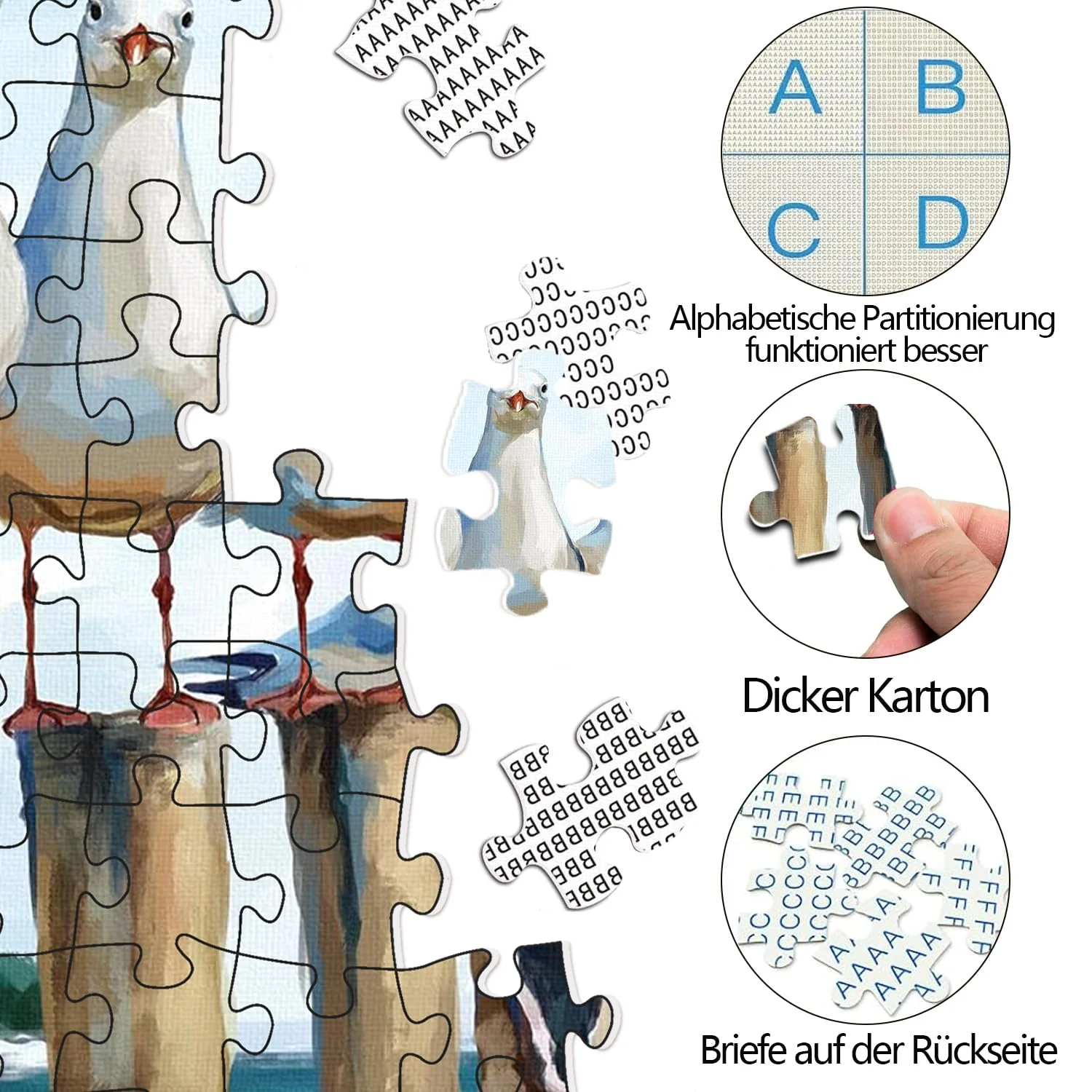 Puzzle 1000 Teile Erwachsene, Klassisches Lernspiel Tiere Puzzle Kann als Wanddekoration, Geschenk, Dekompression und Vorbeugung von Altersdemenz verwendet Werden 70 X 50cm - Image 6