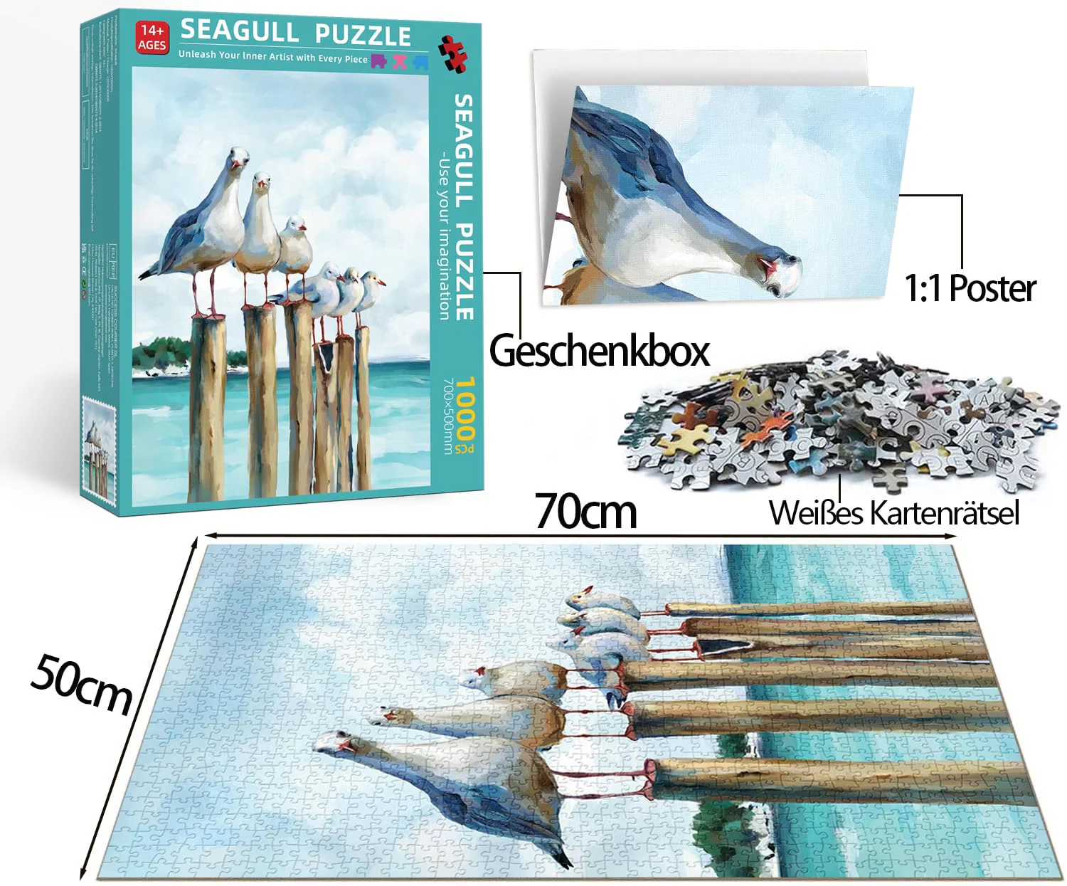 Puzzle 1000 Teile Erwachsene, Klassisches Lernspiel Tiere Puzzle Kann als Wanddekoration, Geschenk, Dekompression und Vorbeugung von Altersdemenz verwendet Werden 70 X 50cm - Image 7
