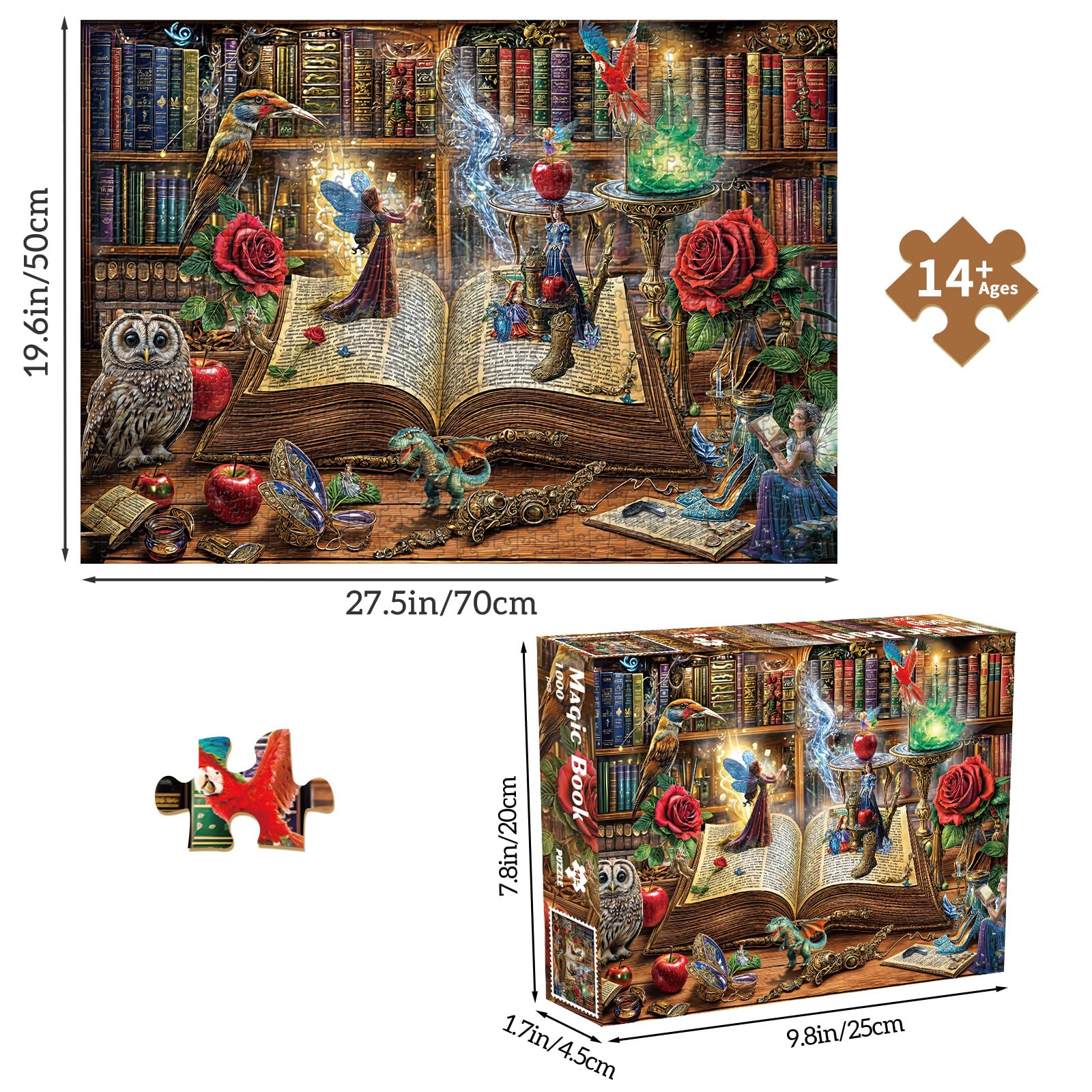 Puzzle 1000 Teile,Puzzle Erwachsene, EIN Herausforderndes Rätsel,Puzzlespiele für Die Ganze Familie,Geschenke für Frauen,Geschenke für Männer,Thema:Zauberbuch - Image 7