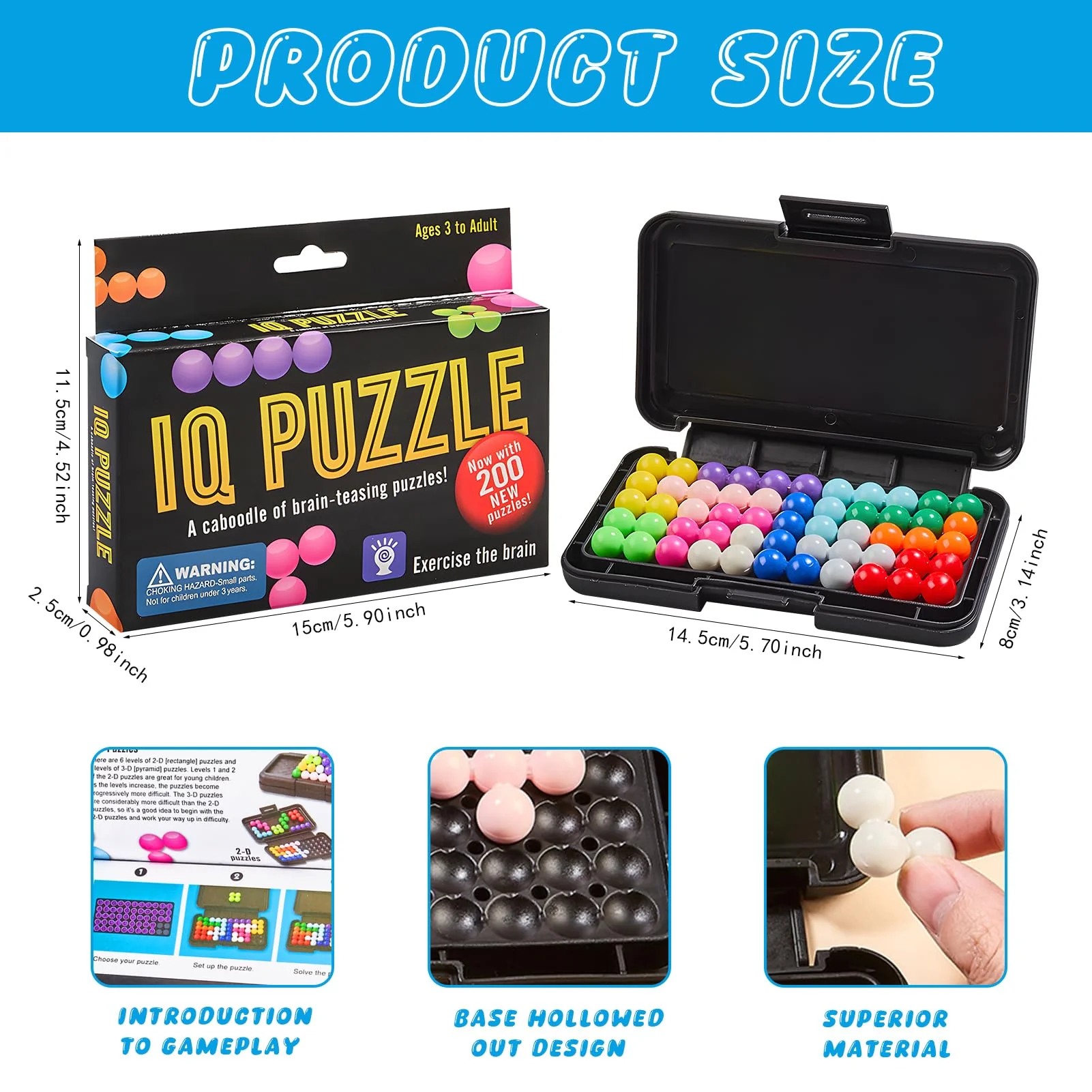 Puzzlespiele für Kinder,Iq Puzzle | Iq Spiele,Puzzle Game mit 120 Arten von Herausforderungen,3D Logikspiele zur Entspannung und Dekompression,Knobelspiele für Kinder Ab 8 Jahre und Erwachsene - Image 7