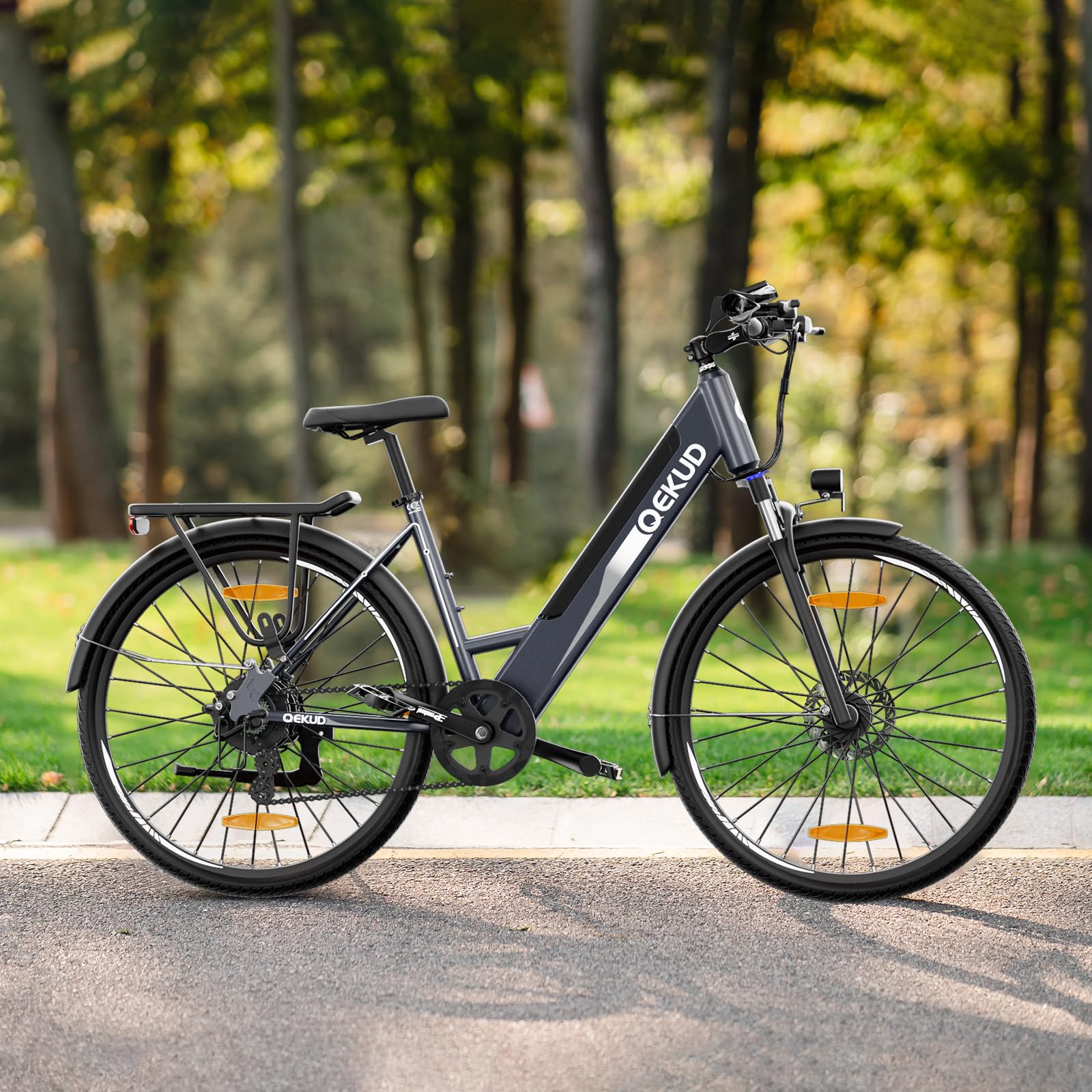 Qekud 26M208 E-Bike, 26" Elektrofahrrad, mit 36V 12.5Ah Li-Ion Akku, 250W Motor, Reichweite bis zu 100KM im Hybrid Modus, Grau - Image 4
