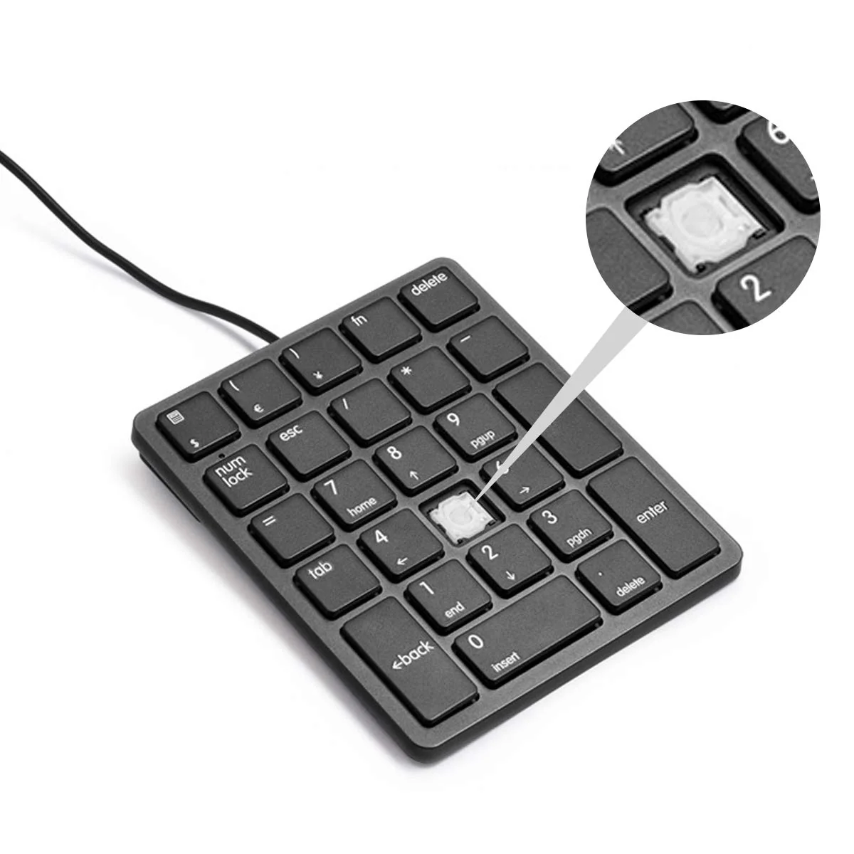 Qisan Numeric Keypad Wired Numpad 26 Tasten Tragbare Tastatur USB Externe Mini Slim Tastatur Magicforce-Black - Image 12