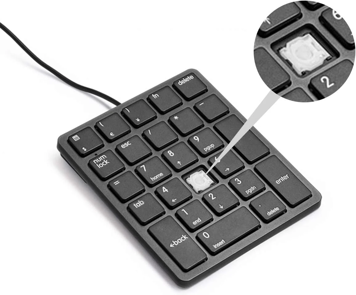 Qisan Numeric Keypad Wired Numpad 26 Tasten Tragbare Tastatur USB Externe Mini Slim Tastatur Magicforce-Black - Image 3