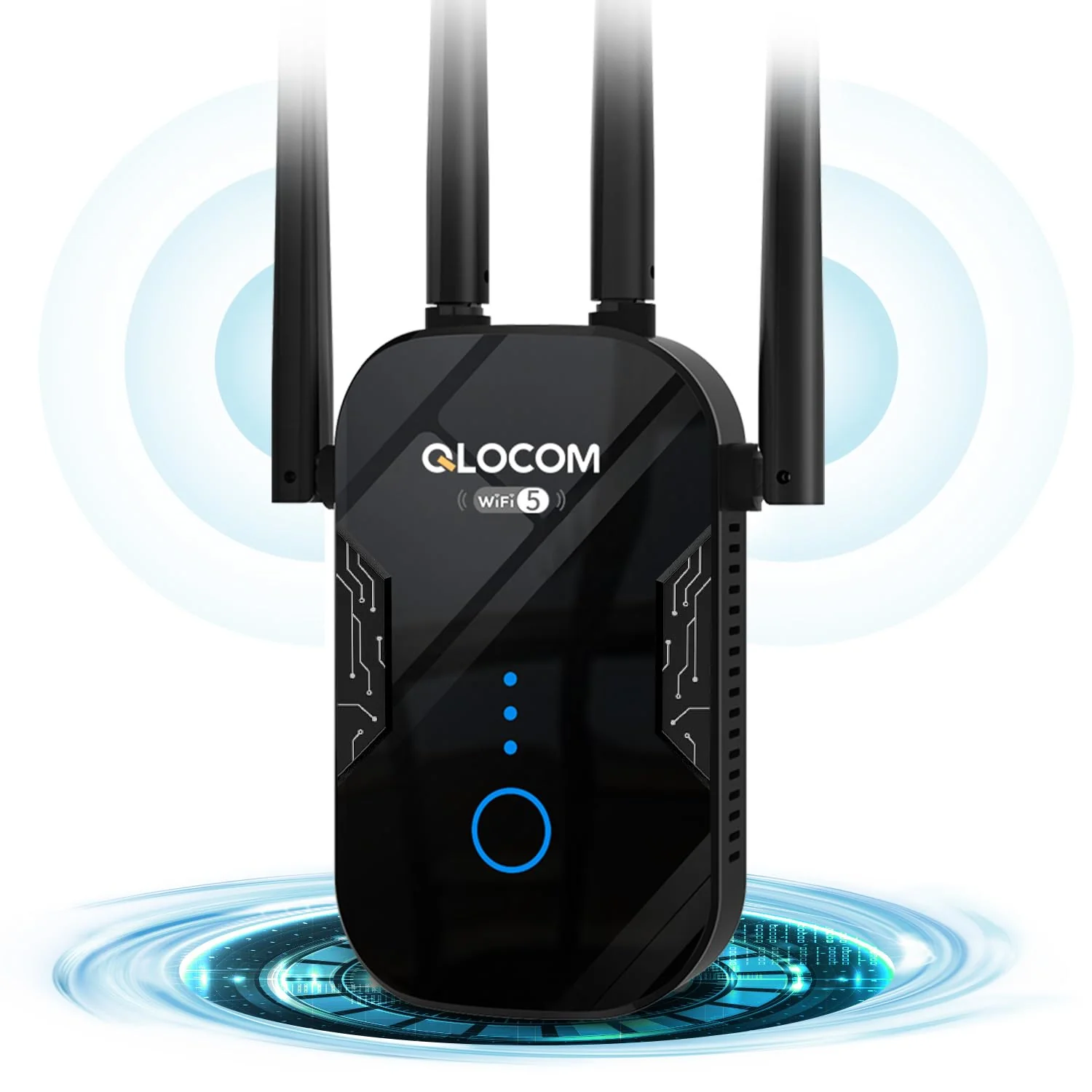 QLOCOM 2025 Neuestes WLAN Verstärker 1200Mbit/s WLAN Repeater, Dualband 5GHz & 2.4GHz WiFi Booster mit WPS, WiFi Internet Verstärker Kompatibel Allen WLAN Geräten - Image 6