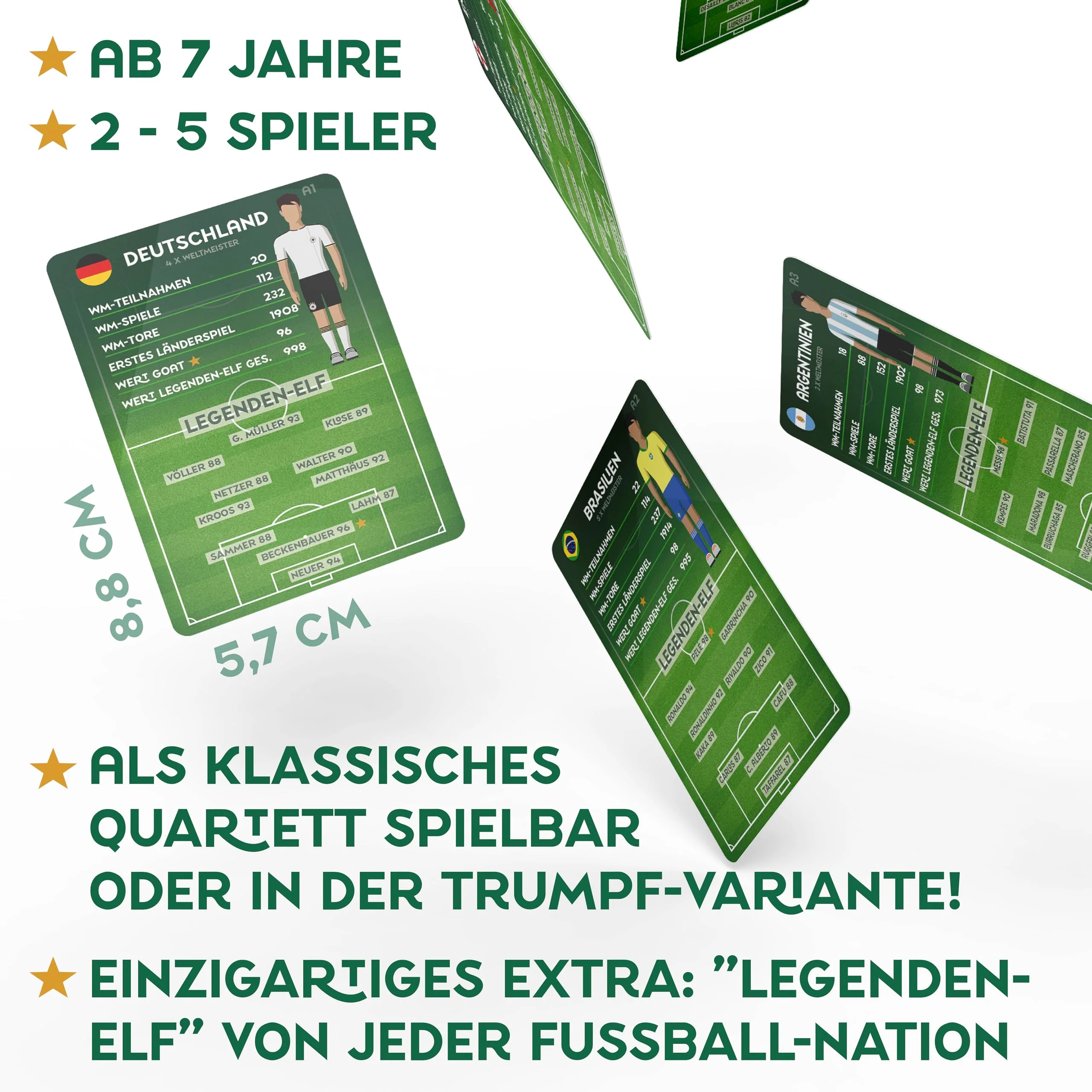 QUARTETT Fussball Spiel für Fußball Fans Geschenk Fußball Kartenspiel mit den TOP Mannschaften der ewigen Tabelle Fußball - Spielkarten Fussball als Reisespiel, Geschenk, Mitbringsel, Partyspiel - Image 8