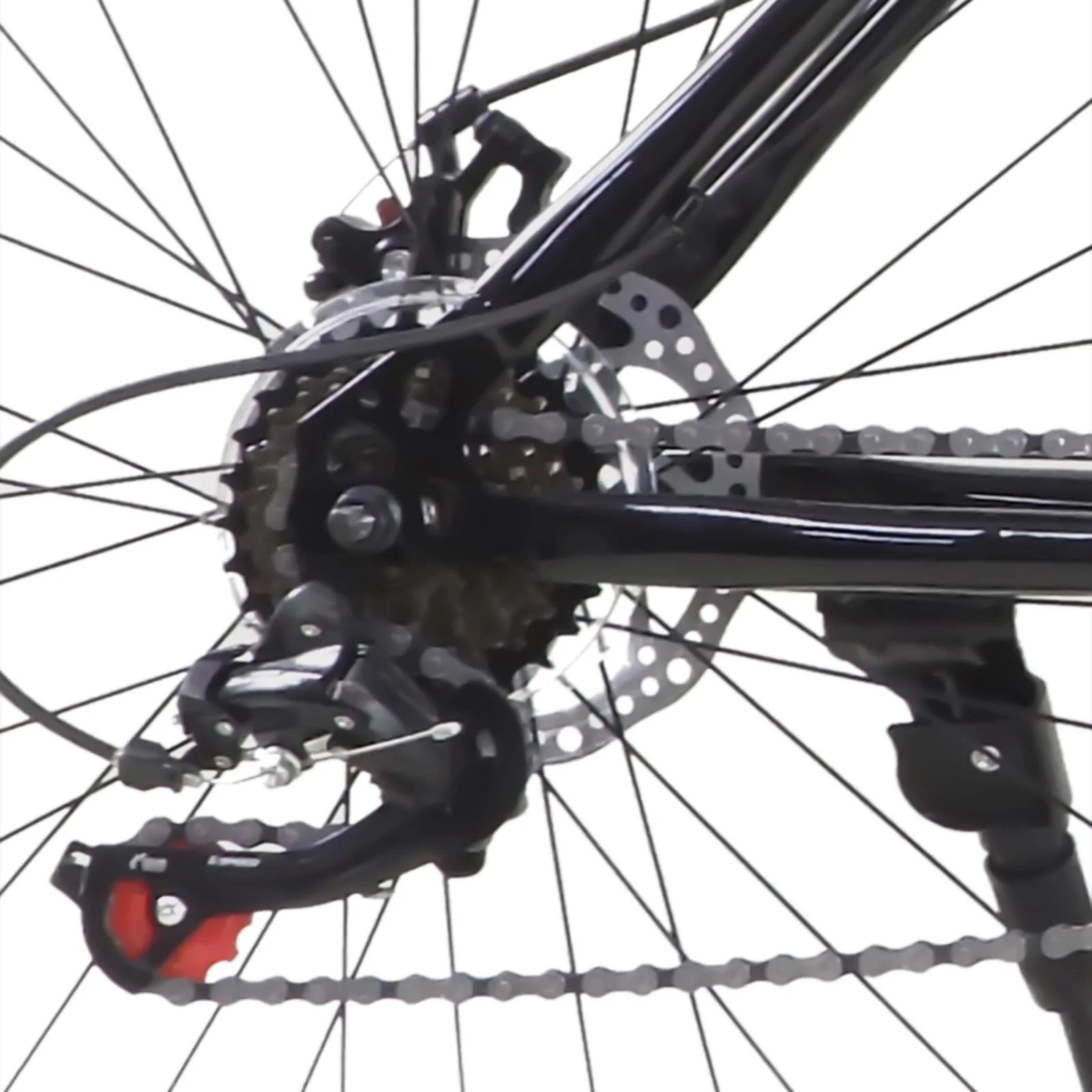 Queeucaer 26" MTB Mountain-Bike,26 Zoll Fahrrad,Rad Vollfederung Mountain,21 Gang Fahrräder,Rennrad Bike Mountainbike Jugendfahrrad, Große Fußstütze, Schwarz, Geeignete Höhe165-185cm - Image 3