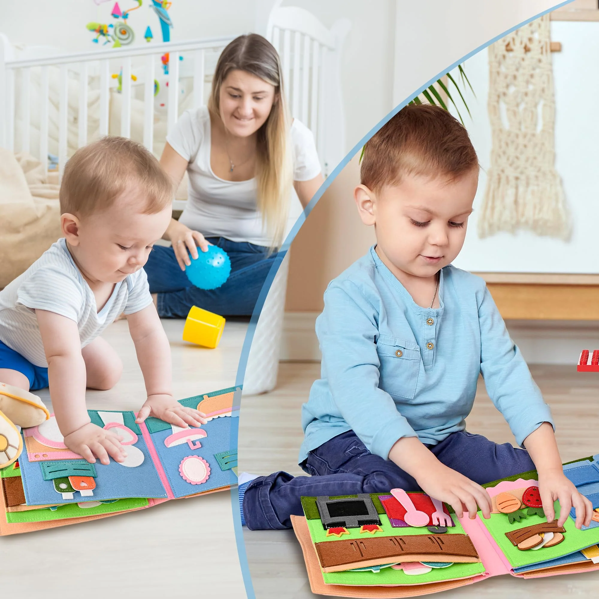 Quiet Book 2 Jahre | Babybücher aus Weichem Stoff Früh Lernen Lebenskompetenzen Lernspielzeug 3D Filz ab 1-6 Jahr Geschenk für Mädchen Jungen - Image 5