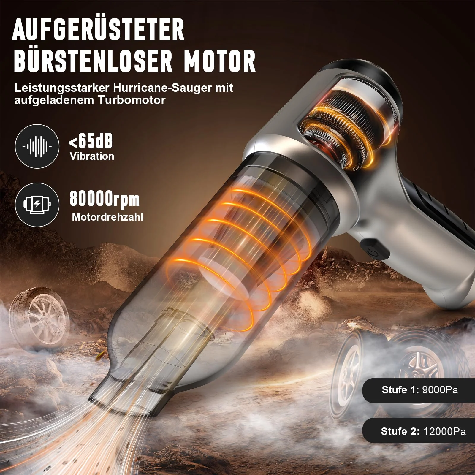 Quilted Northern Handstaubsauger, 18000Pa USB aufladbar Mini Staubsauger, Multifunktionaler Staubsauger mit Mehreren Bürsten, Nass & Trocken Handsauger, für den Auto, Haus, Küche, Tierhaare - Image 9