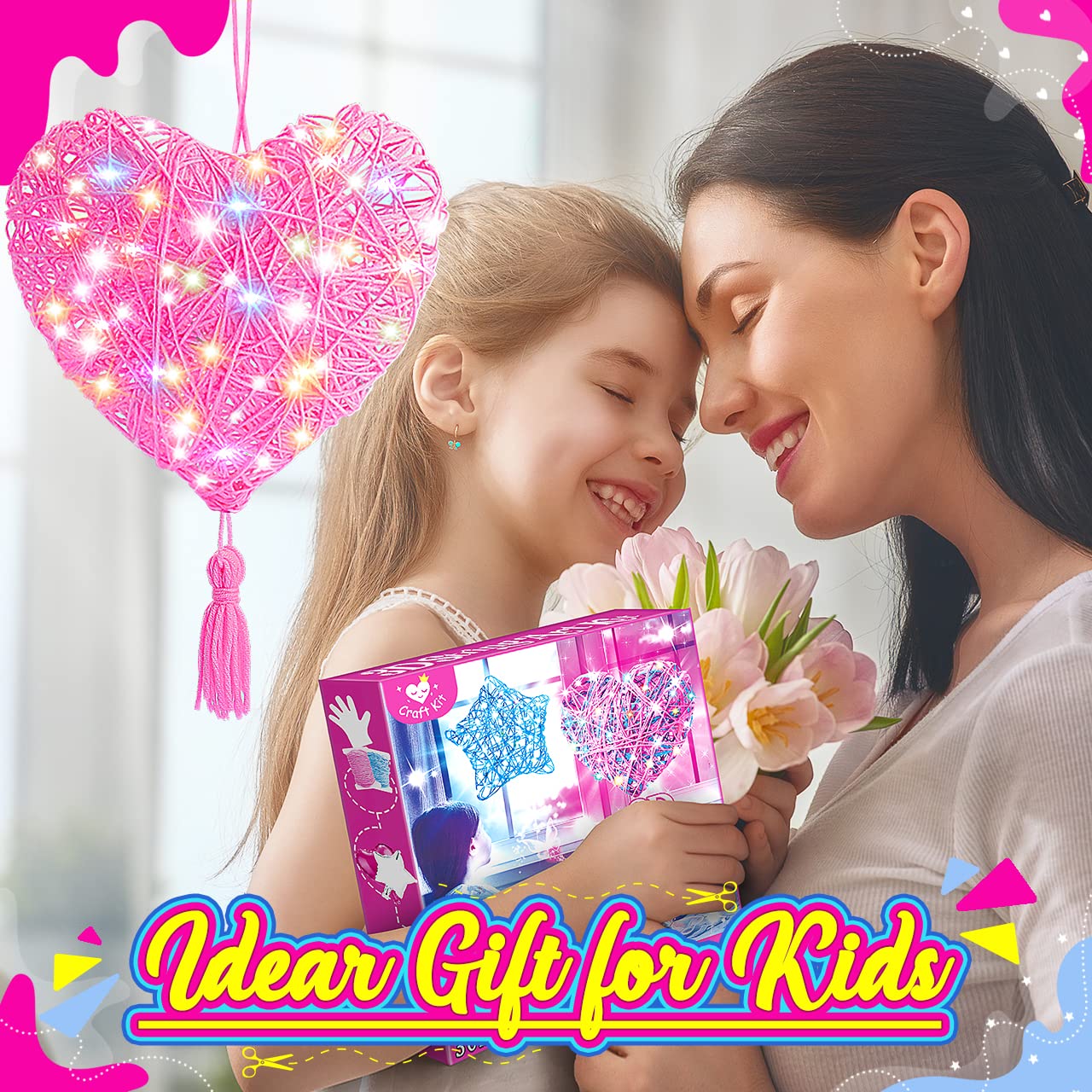 Qukir Bastelset Mädchen, 3D String Art Kit für Kinder ab 9 10 11 Jahre Geschenk 8 9 10 Jahr Mädchen Für Spiele ab 9-14 Jahren Laterne Handgefertigte Dekorationen - Image 4