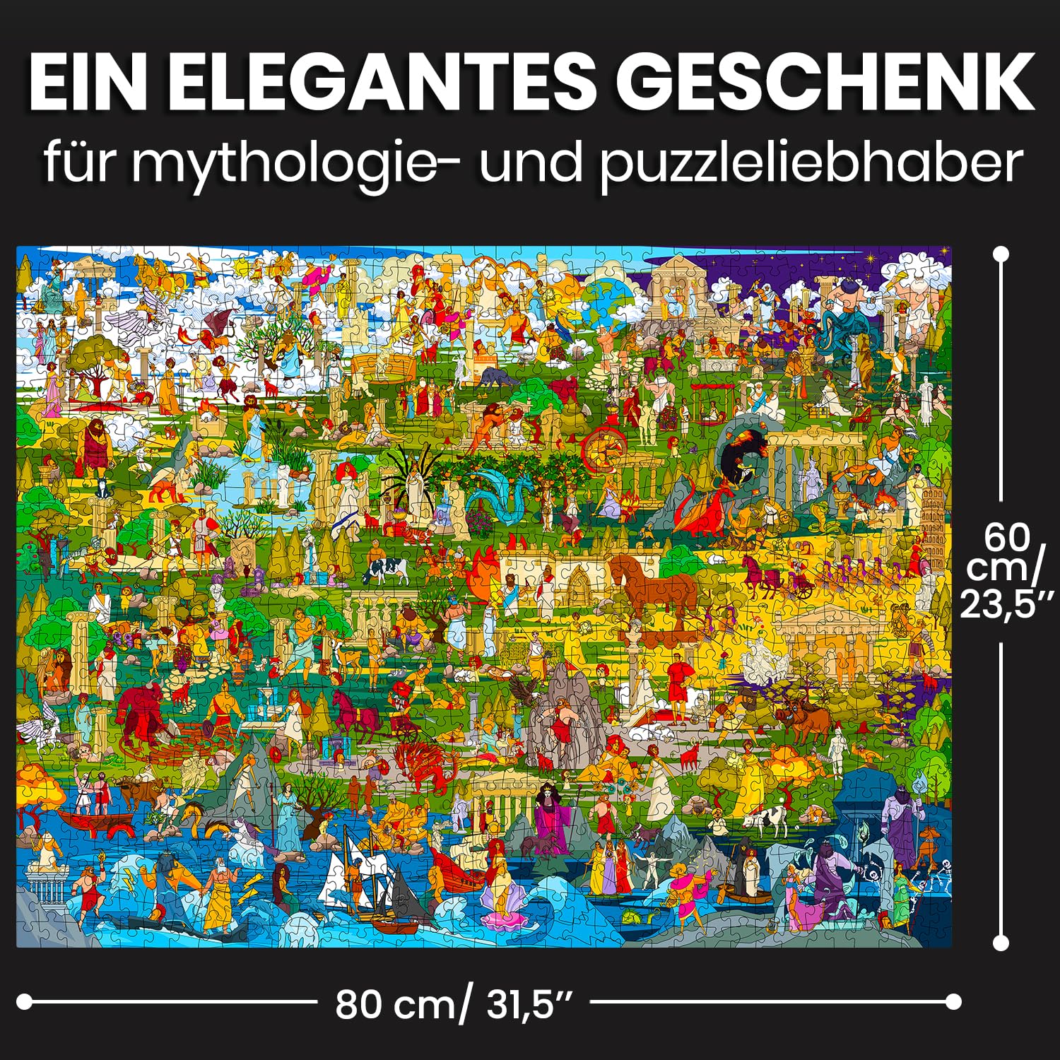 QUOKKA 1000-Teiliges Puzzle Für Erwachsene Mythories Antike griechische Götter – Premium-Box-Verpackung Mit Zusätzlichen Spannenden Herausforderungen - Ideal Zum Entspannen - Image 6
