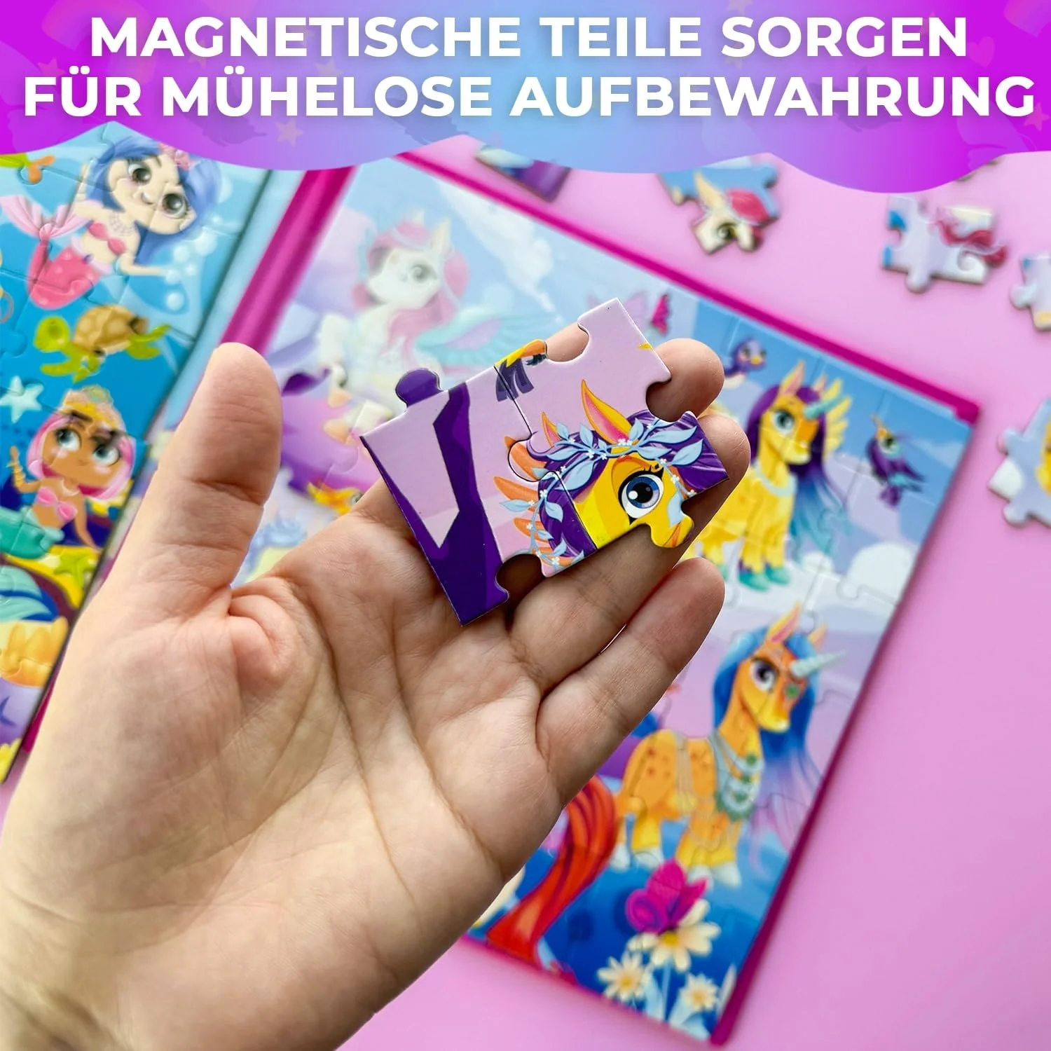 QUOKKA Magnetspiel ab 3 4 Jahre - 48-Teilige Puzzle Beschäftigung Für Kinder Im Flugzeug & Autofahrt - Einhörner Meerjungfrau Reisespiele Kinder ab 4 5 6 - Spielzeug für Jungen und Mädchen - Image 5