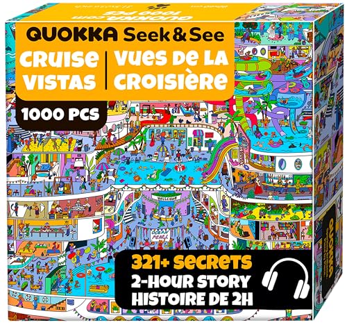 QUOKKA Puzzle 1000 Teile für Erwachsene - Kreuzfahrtaussichten - Hochwertige Boxverpackung mit Extra Lustigen Herausforderungen - Atemberaubendes Tiere Puzzle - Kreatives Geschenk zur Entspannung