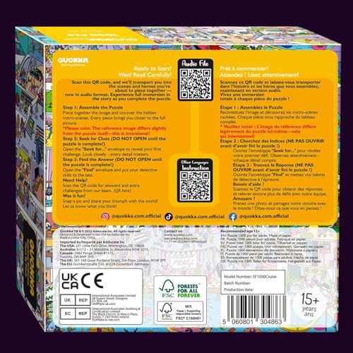 QUOKKA Puzzle 1000 Teile für Erwachsene - Kreuzfahrtaussichten - Hochwertige Boxverpackung mit Extra Lustigen Herausforderungen - Atemberaubendes Tiere Puzzle - Kreatives Geschenk zur Entspannung - Image 2