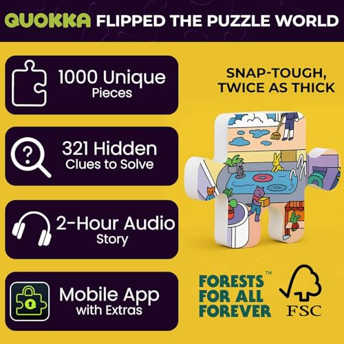 QUOKKA Puzzle 1000 Teile für Erwachsene - Kreuzfahrtaussichten - Hochwertige Boxverpackung mit Extra Lustigen Herausforderungen - Atemberaubendes Tiere Puzzle - Kreatives Geschenk zur Entspannung - Image 8