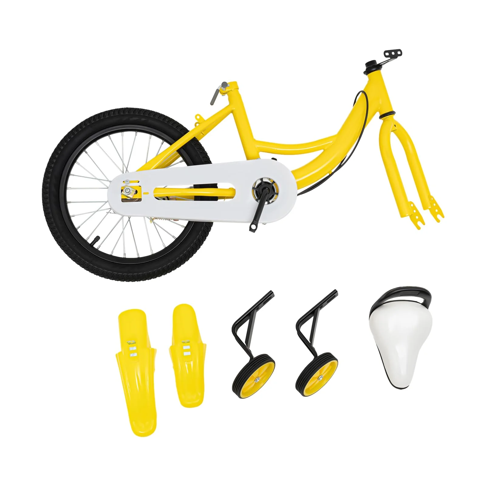 Qussse 16 Kinderfahrrad für Jungen Mädchen Kinder, Fahrrad ab 4-8 Jahre mit Hilfsrad Rad Bike Kinder Fahrräder Höhenverstellbar Kinderfahrräder (Gelb) - Image 2