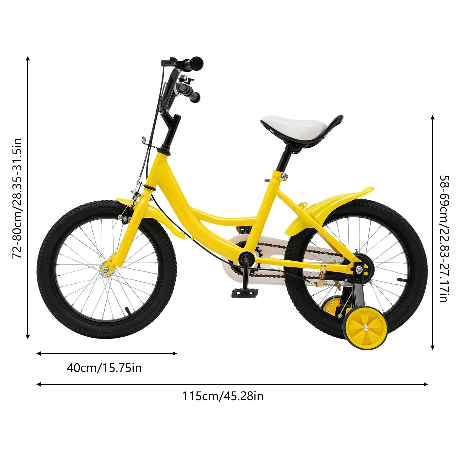 Qussse 16 Kinderfahrrad für Jungen Mädchen Kinder, Fahrrad ab 4-8 Jahre mit Hilfsrad Rad Bike Kinder Fahrräder Höhenverstellbar Kinderfahrräder (Gelb) - Image 6