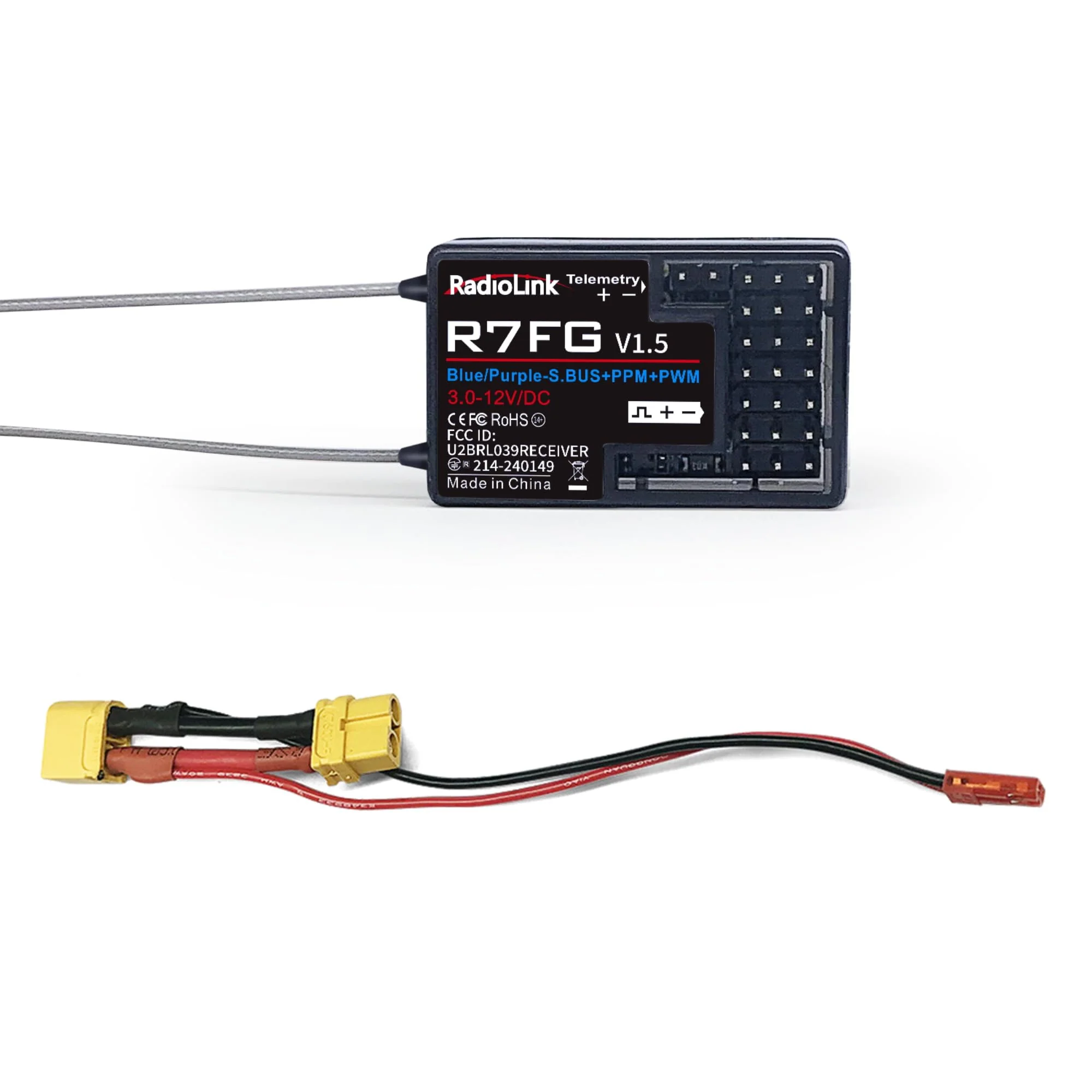 Radiolink R7FG RC Empfänger 2.4 Ghz Gyro-integriert 7 Kanäle mit Spannung-Telemetrie 600m Reichweite für Autos Boote kompatibel mit RC8X/RC6GS V3/RC4GS V3/T8FB/T8S/T16D/T12D - Image 3